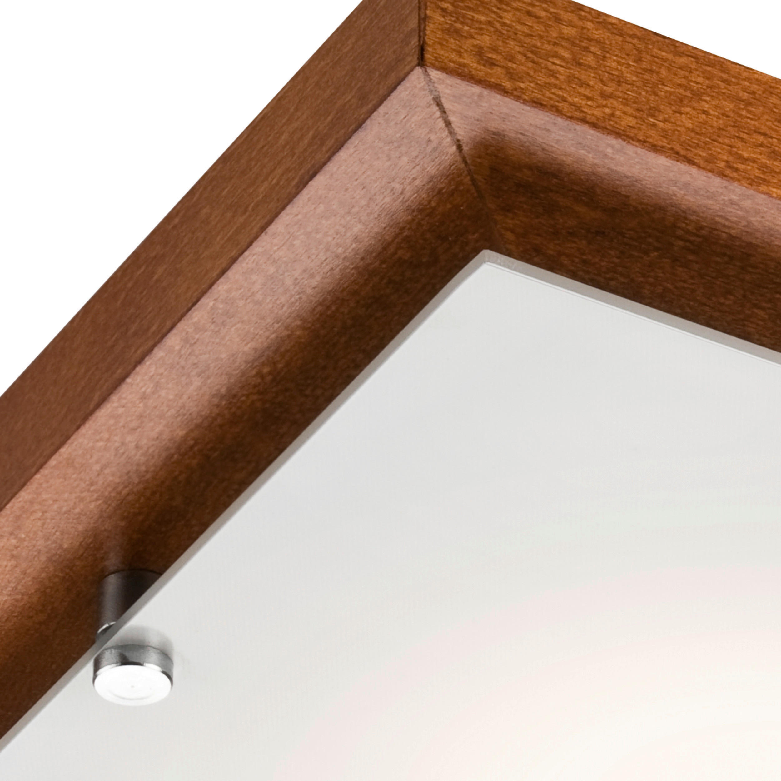 Thumbnail - Lamkur Deckenleuchte PEDRO 26978 rustikal Glas Holz H/L: ca. 6,5x30 cm E27 1 Brennstellen