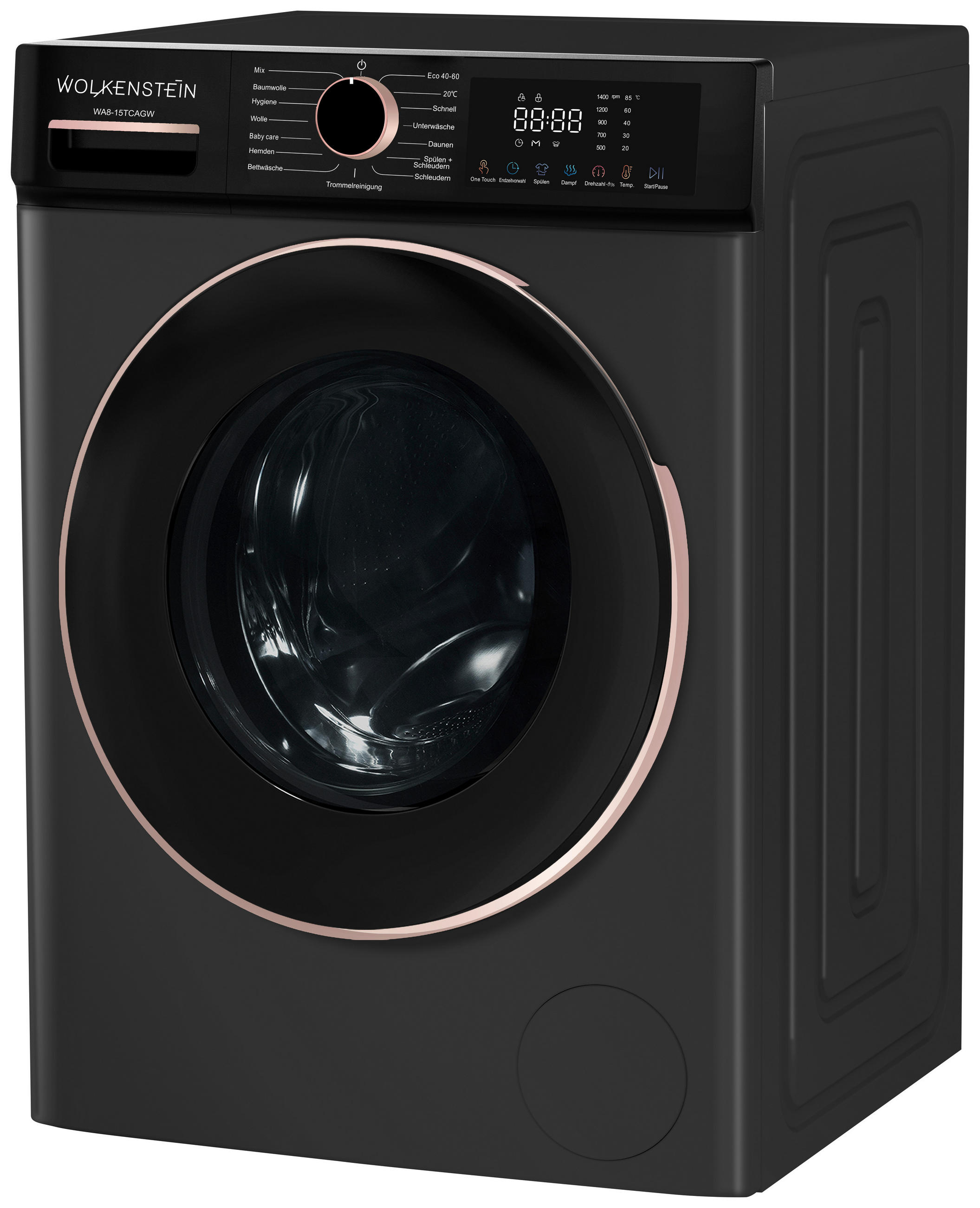 Wolkenstein Waschmaschine WA8-15TCAGW schwarz B/H/T: ca. 60x84,7x52 cm ca. 8 kg