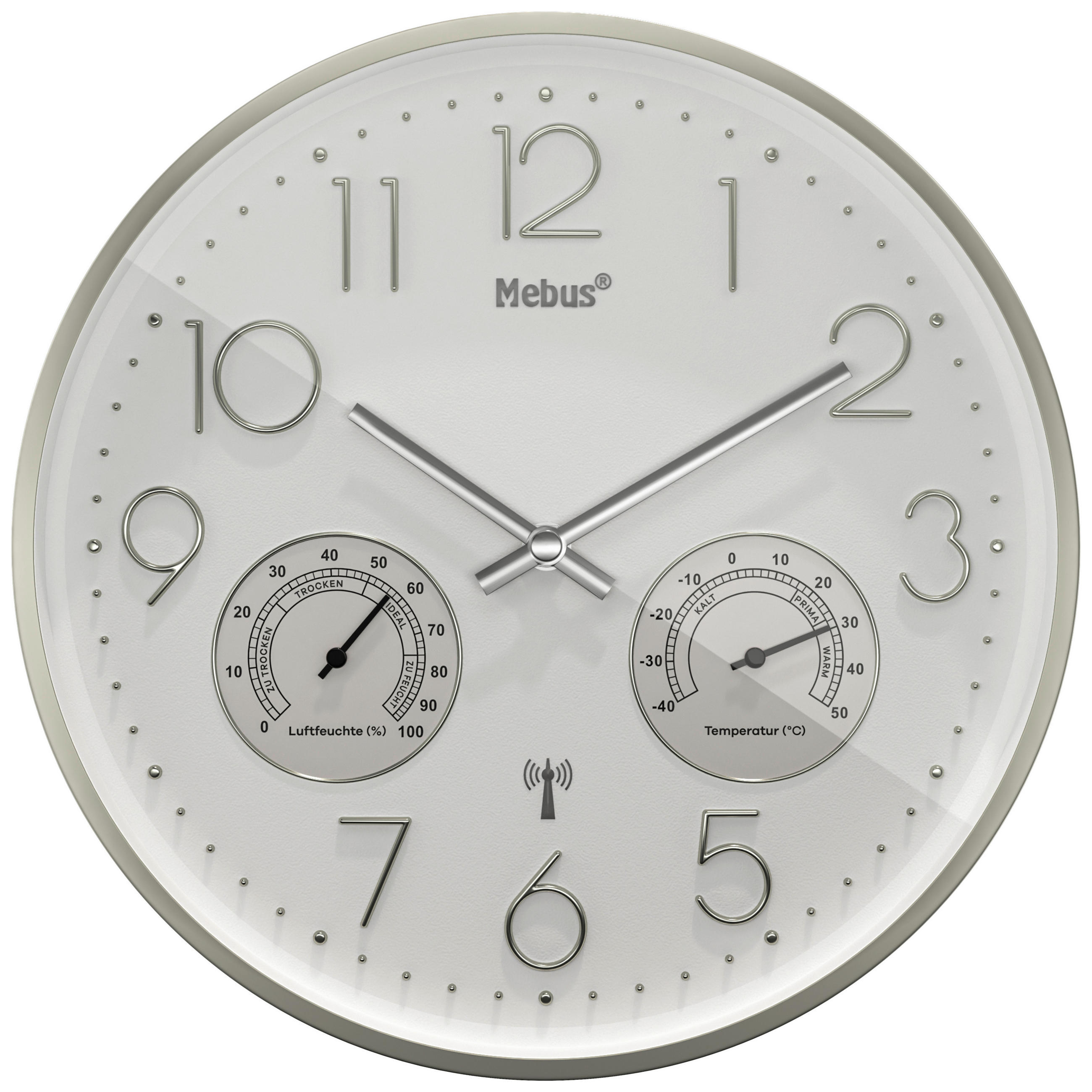 Mebus Wanduhr weiß D: ca. 30 cm