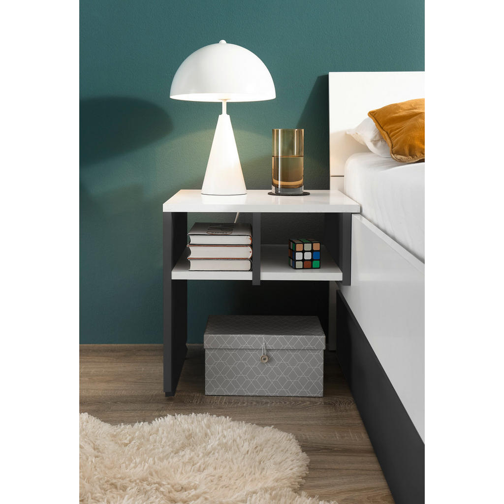 Thumbnail - Nachtkonsole Alex weiß Graphit B/H/T: ca. 40x43x40 cm