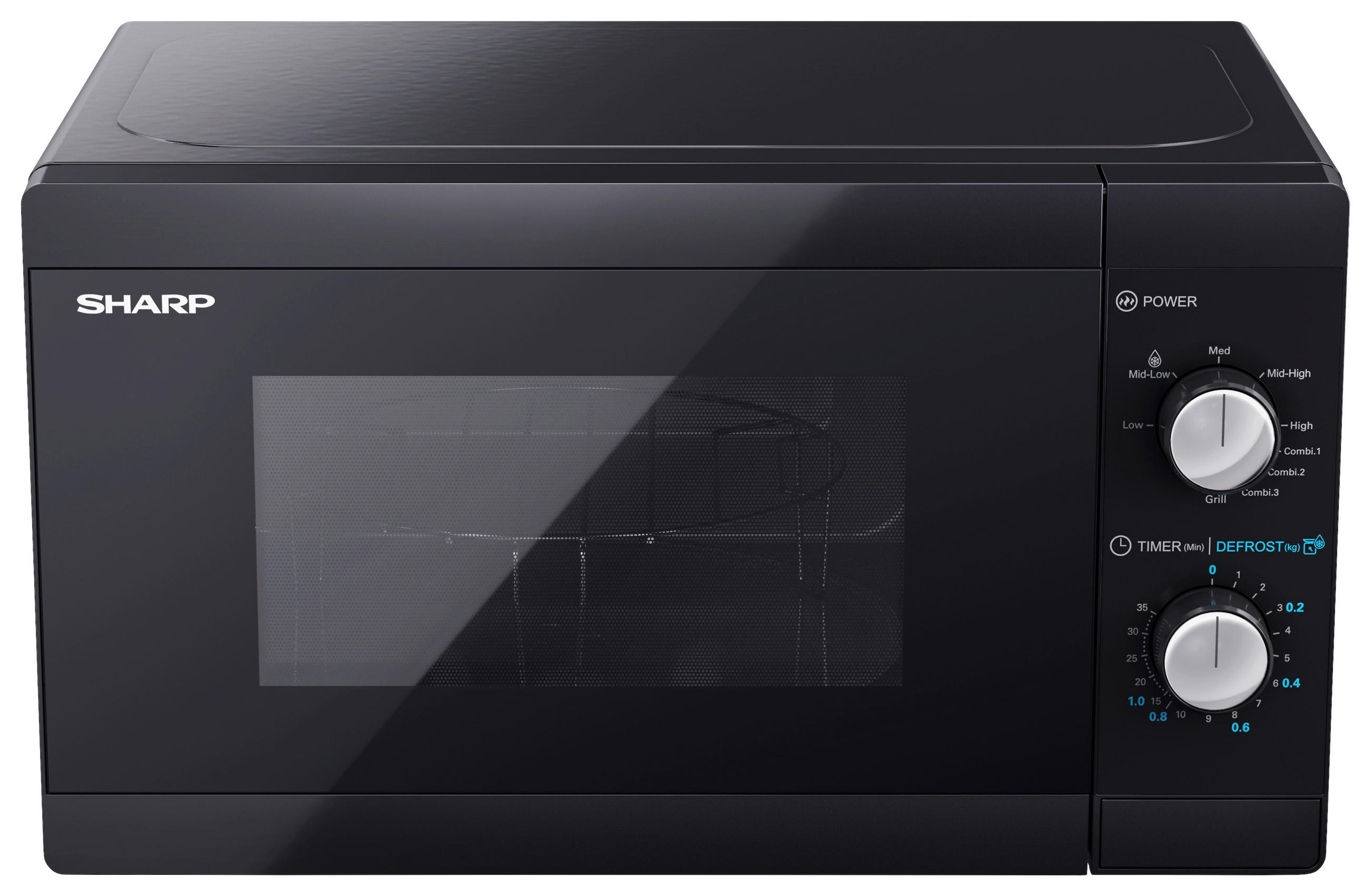 Sharp Mikrowelle mit Grill YC-MG01E-B schwarz Metall B/H/T: ca. 44x25,8x34,4 cm