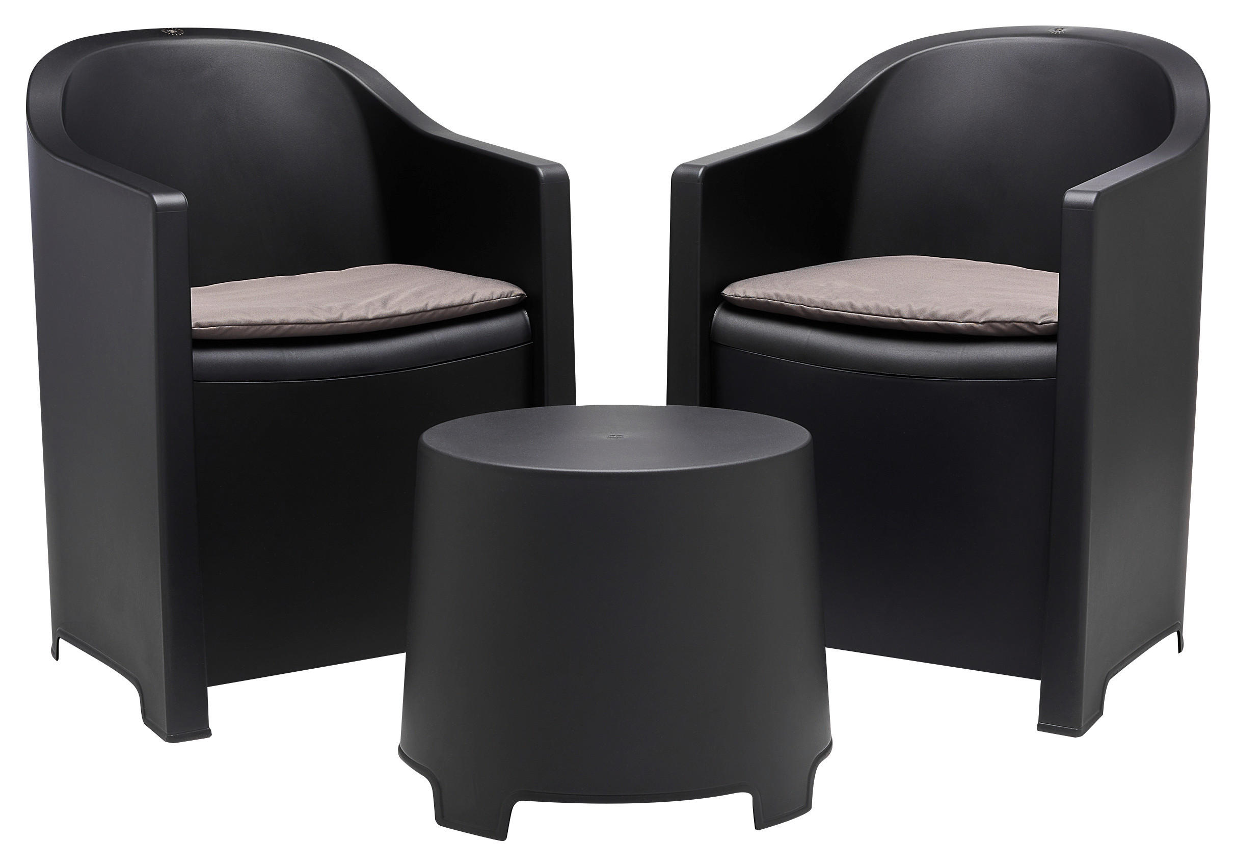 ProGarden Loungeset Luna anthrazit Kunststoff