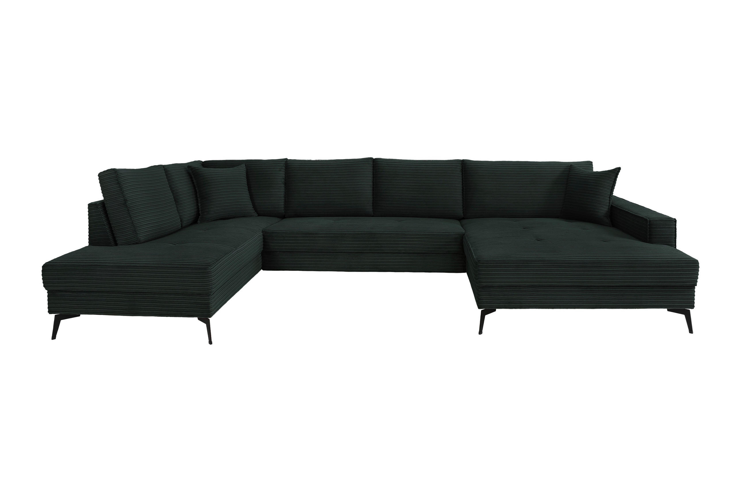 Thumbnail - Wohnlandschaft Zero dunkelgrün Microfaser B/H/T: ca. 362x86x195 cm