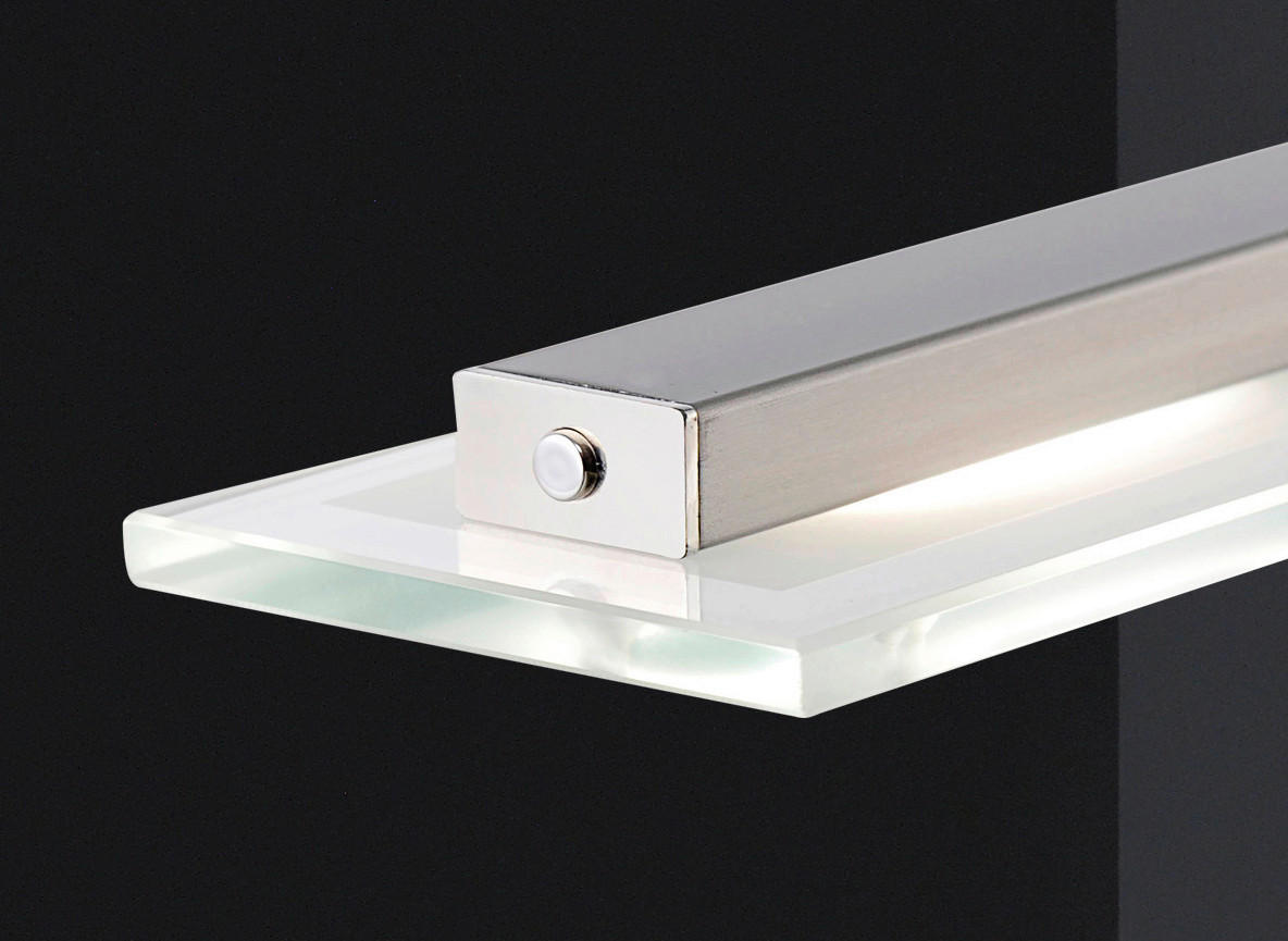 Thumbnail - Fischer & Honsel LED-Pendelleuchte 67672 nickel matt Chrom Glas Metall B/H/T: ca. 64x150x9 cm 1.0 Brennstellen