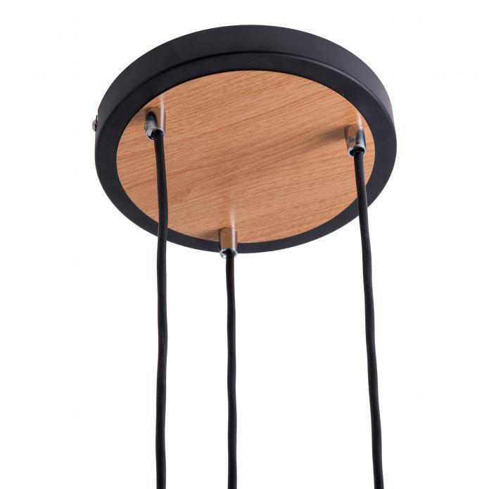 Thumbnail - Näve Leuchten Pendelleuchte 6116722 Fumoso schwarz natur Metall Rauchglas H/D: ca. 123x23 cm E14 3 Brennstellen