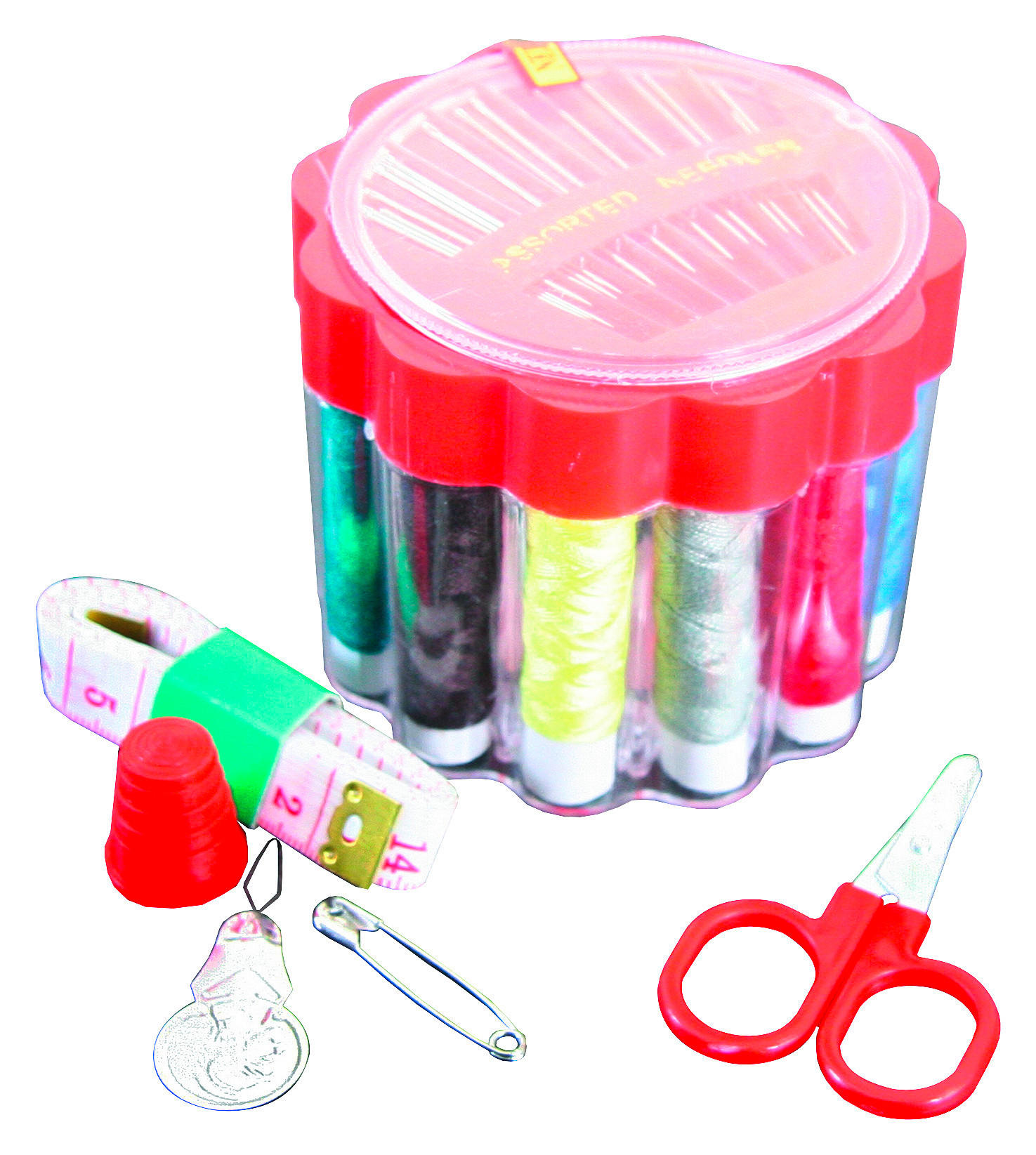 Axentia Nähgarnbox transparent Kunststoff B/H/L: ca. 8x6,5x8 cm