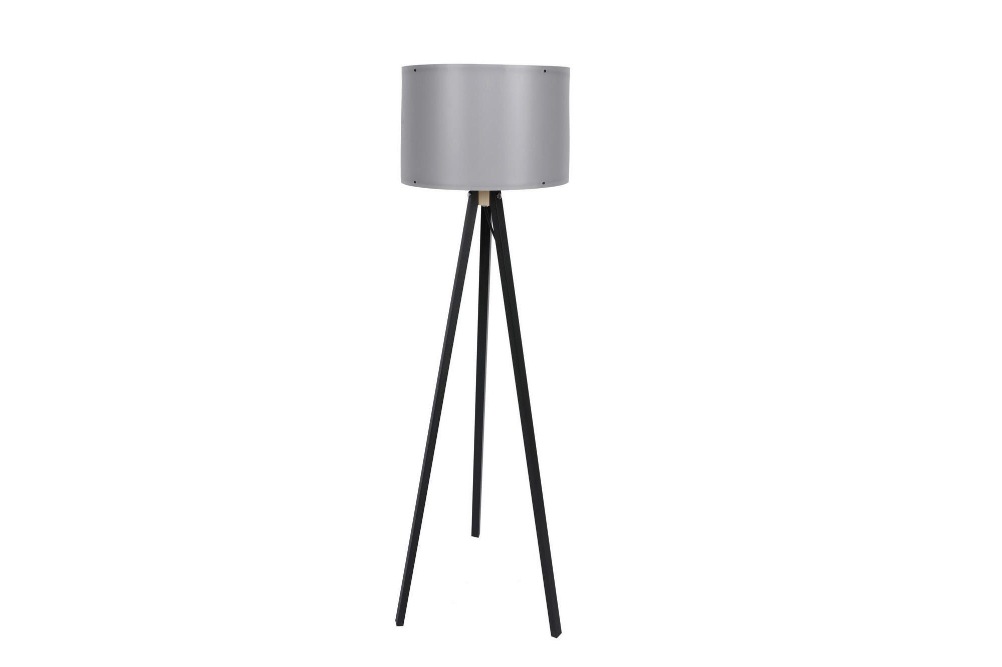 Opviq Stehleuchte grau schwarz MDF Polypropylen B/H/L: ca. 38x145x38 cm E27 1 Brennstellen