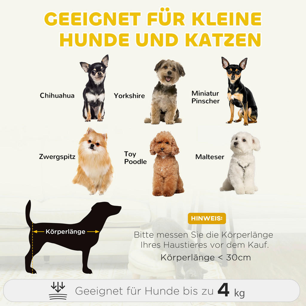 Thumbnail - PawHut Haustierbett cremeweiß Plüsch B/H/L: ca. 40,5x33x40,5 cm