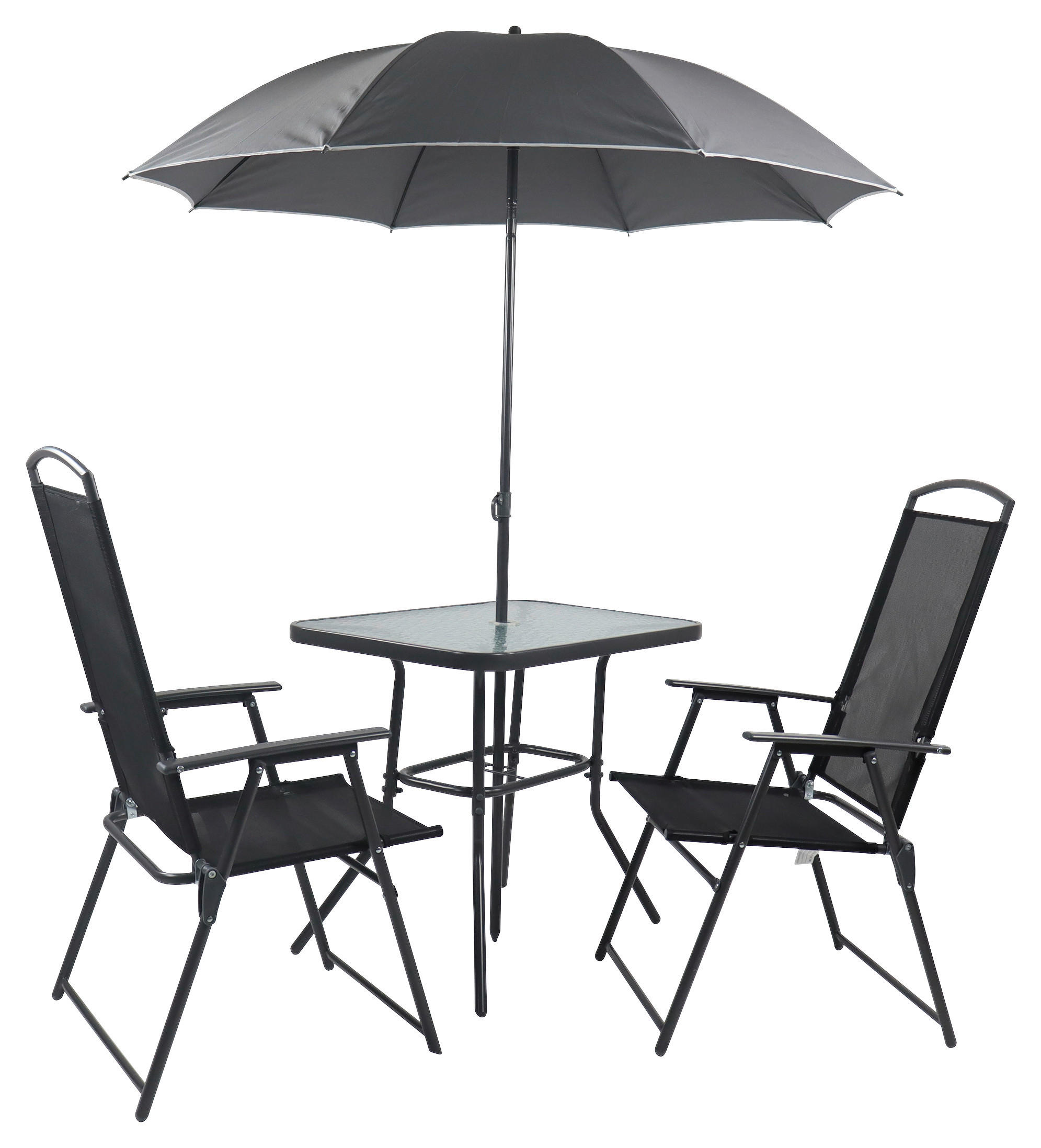 VCM Gartensitzgruppe anthrazit Stahl B/H/T: ca. 80x70x55 cm