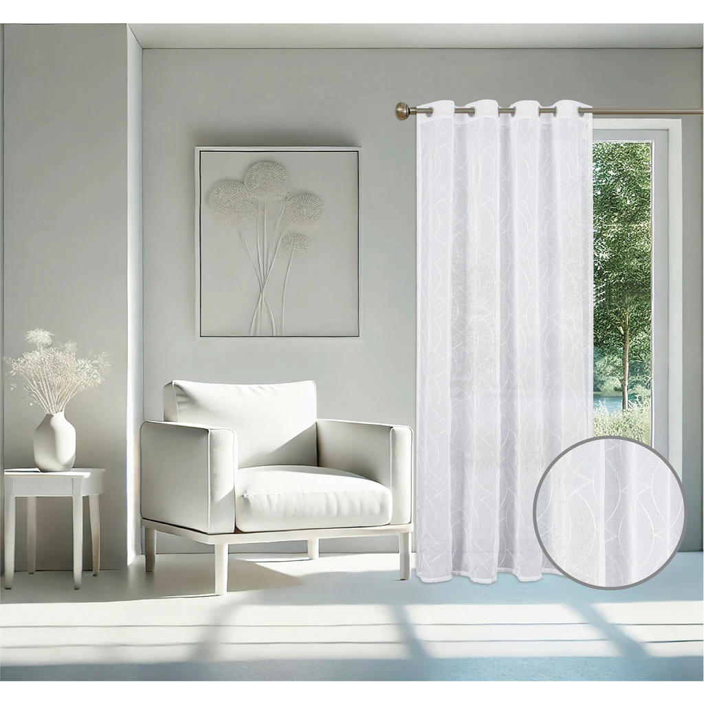 Thumbnail - home Topline Ösenvorhang Mona weiß B/L: ca. 135x245 cm