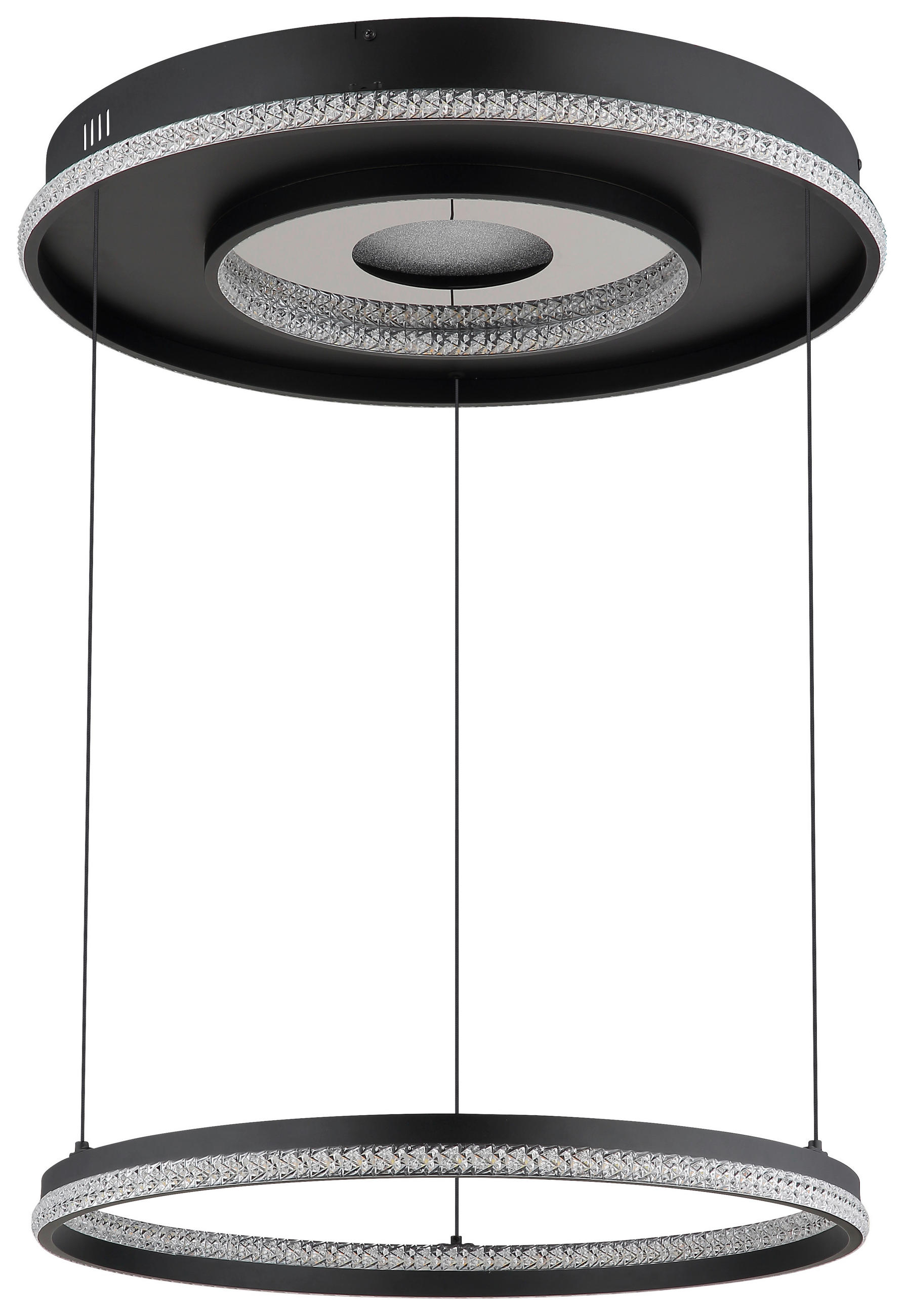 GLOBO Pendelleuchte mattschwarz klar Metall Aluminium H/D: ca. 120x60 cm 1.0 Brennstellen