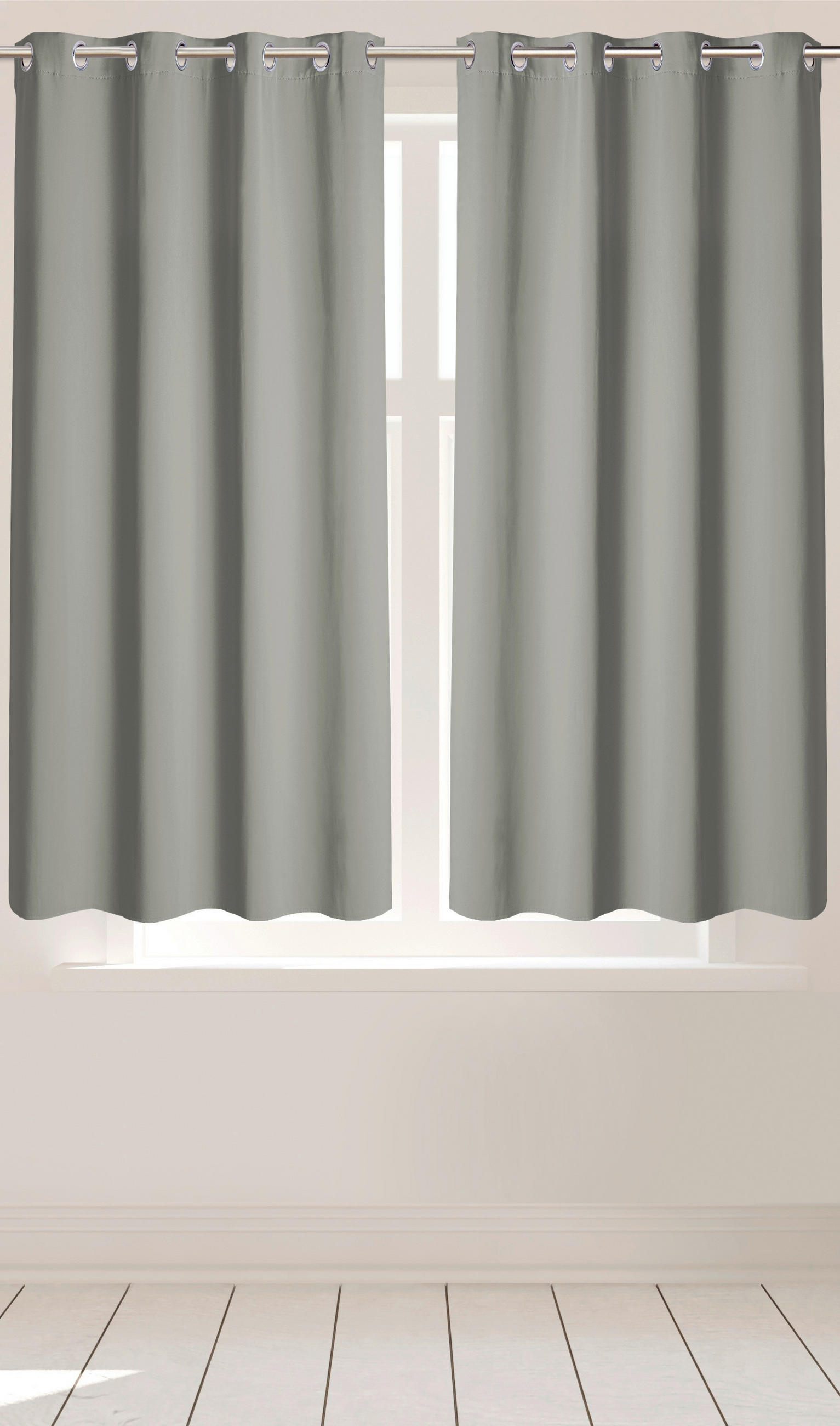 Ösenvorhang Verona silber B/L: ca. 140x175 cm