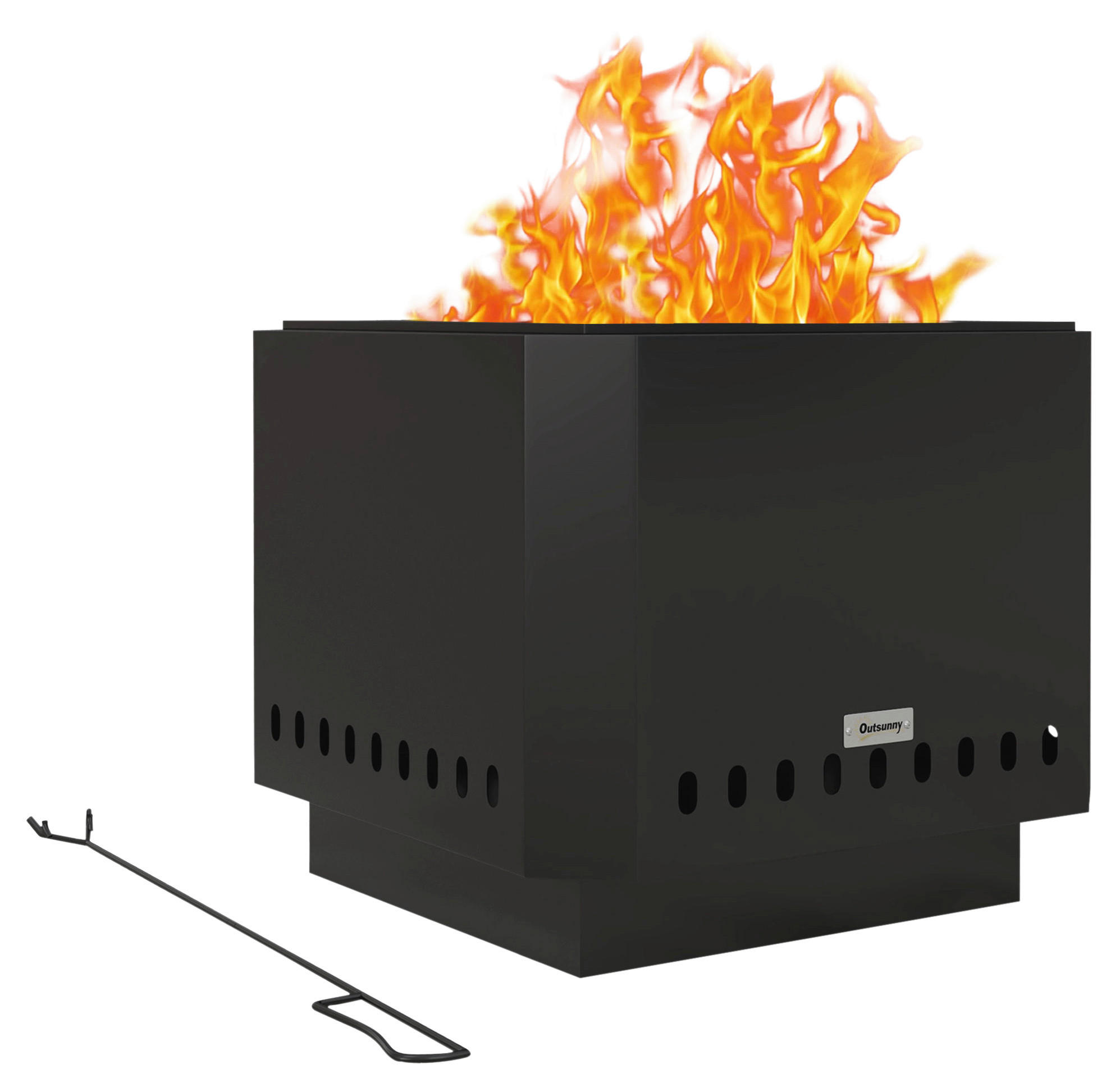 Outsunny Feuerschale schwarz Metall B/H/L: ca. 48x41x48 cm