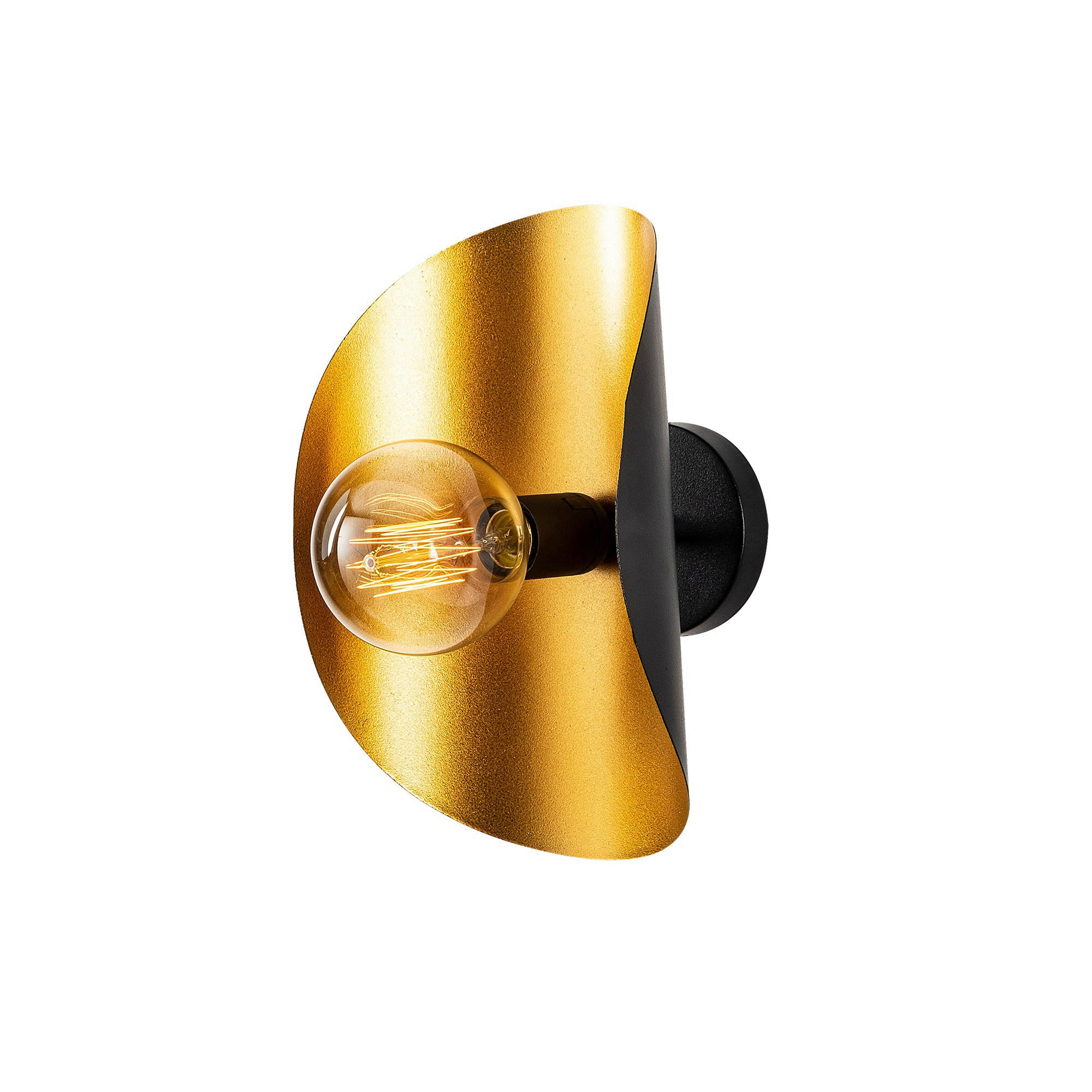 Opviq Wandleuchte Sivani gold schwarz Metall B/H/T/L: ca. 13x30x13x17 cm E27 1 Brennstellen