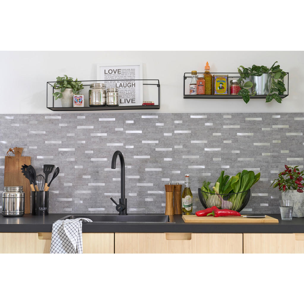 Thumbnail - Wandfliesen Silbergrau B/L: ca. 29,2x29,7 cm