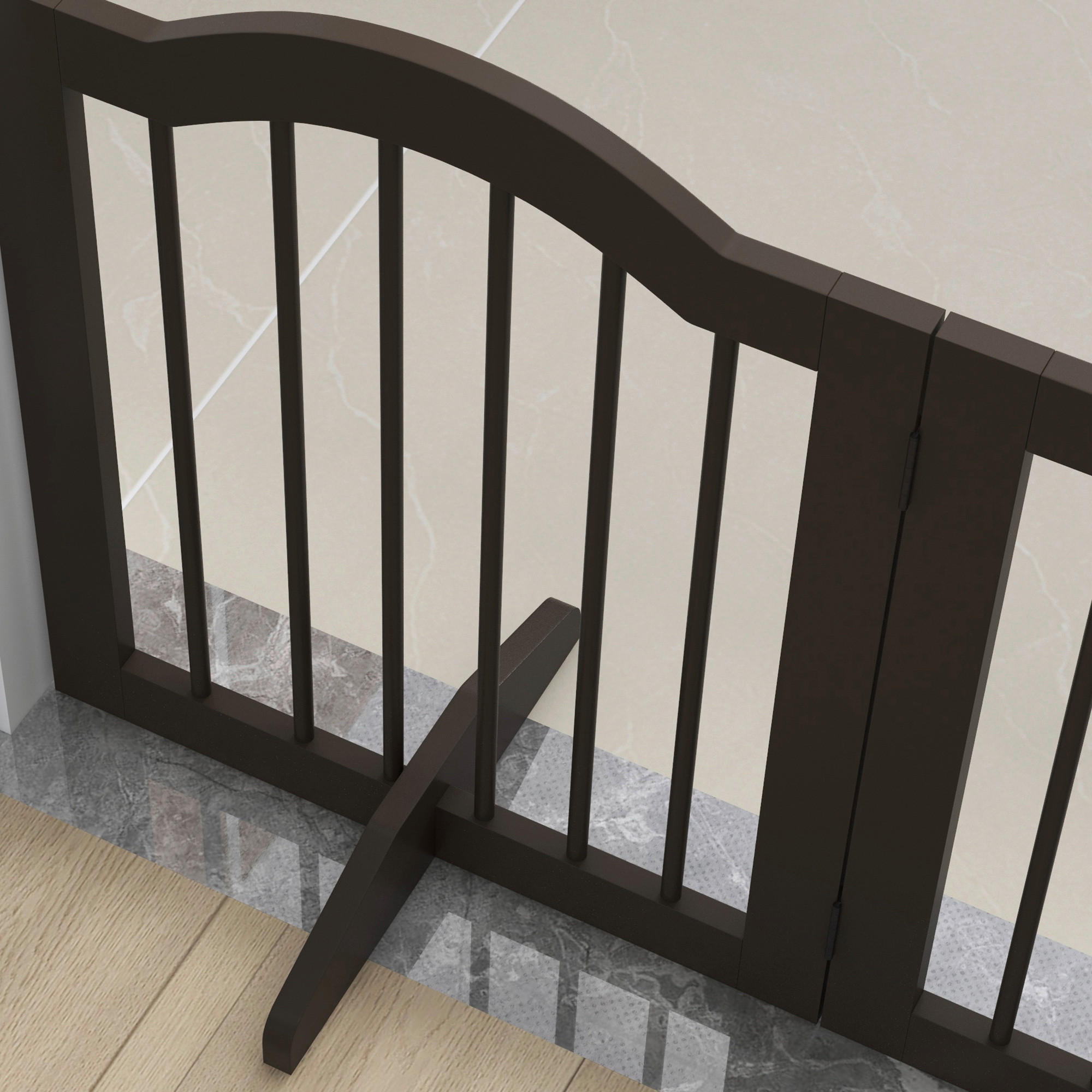 Thumbnail - PawHut Schutzgitter kaffee MDF B/H/L: ca. 29,5x61x154,5 cm