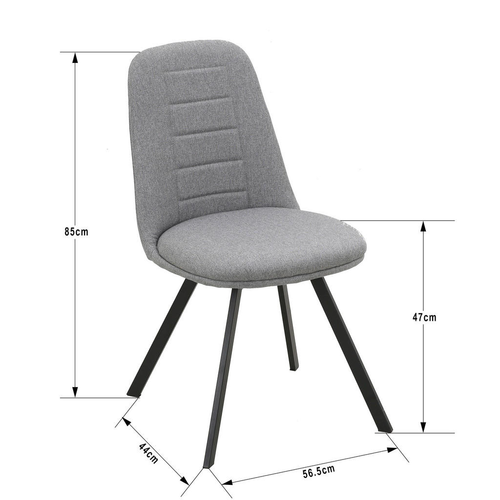 Thumbnail - Stuhl CORA grau Microfaser B/T: ca. 56,5x85 cm