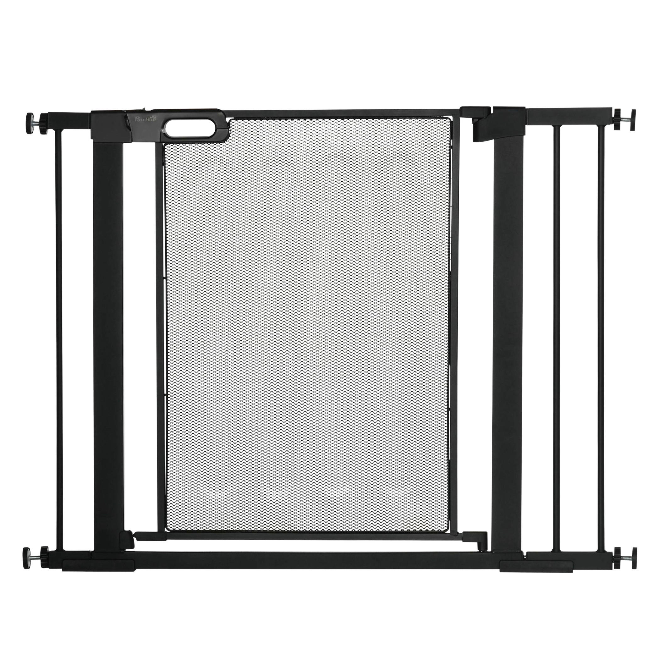 PawHut Türschutzgitter schwarz Stahl B/H/L: ca. 2x76x103 cm