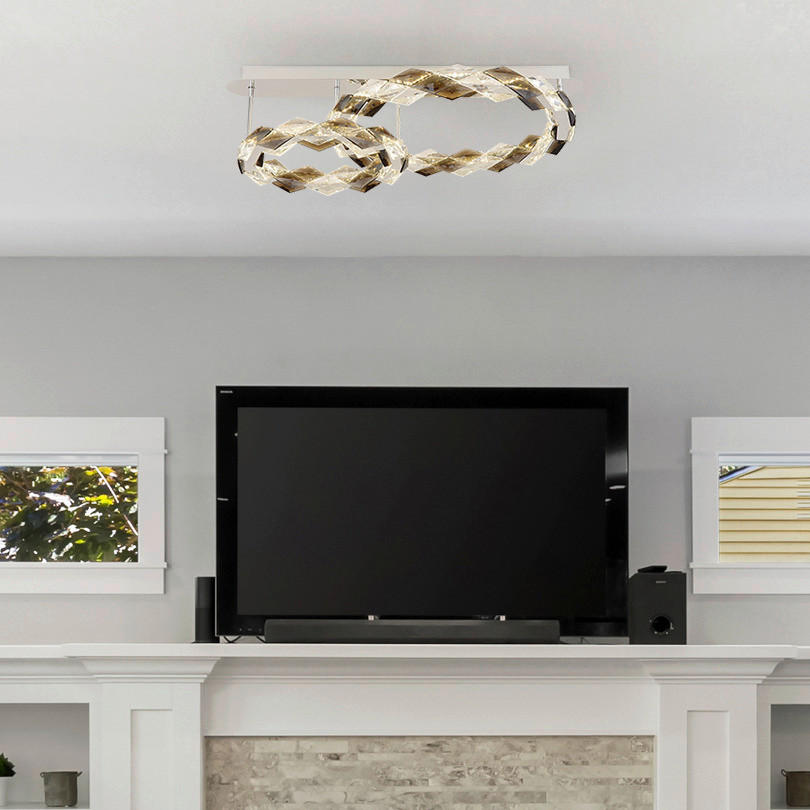 Thumbnail - GLOBO LED-Deckenleuchte klar Chrom Metall B/H/T: ca. 55x24x80 cm