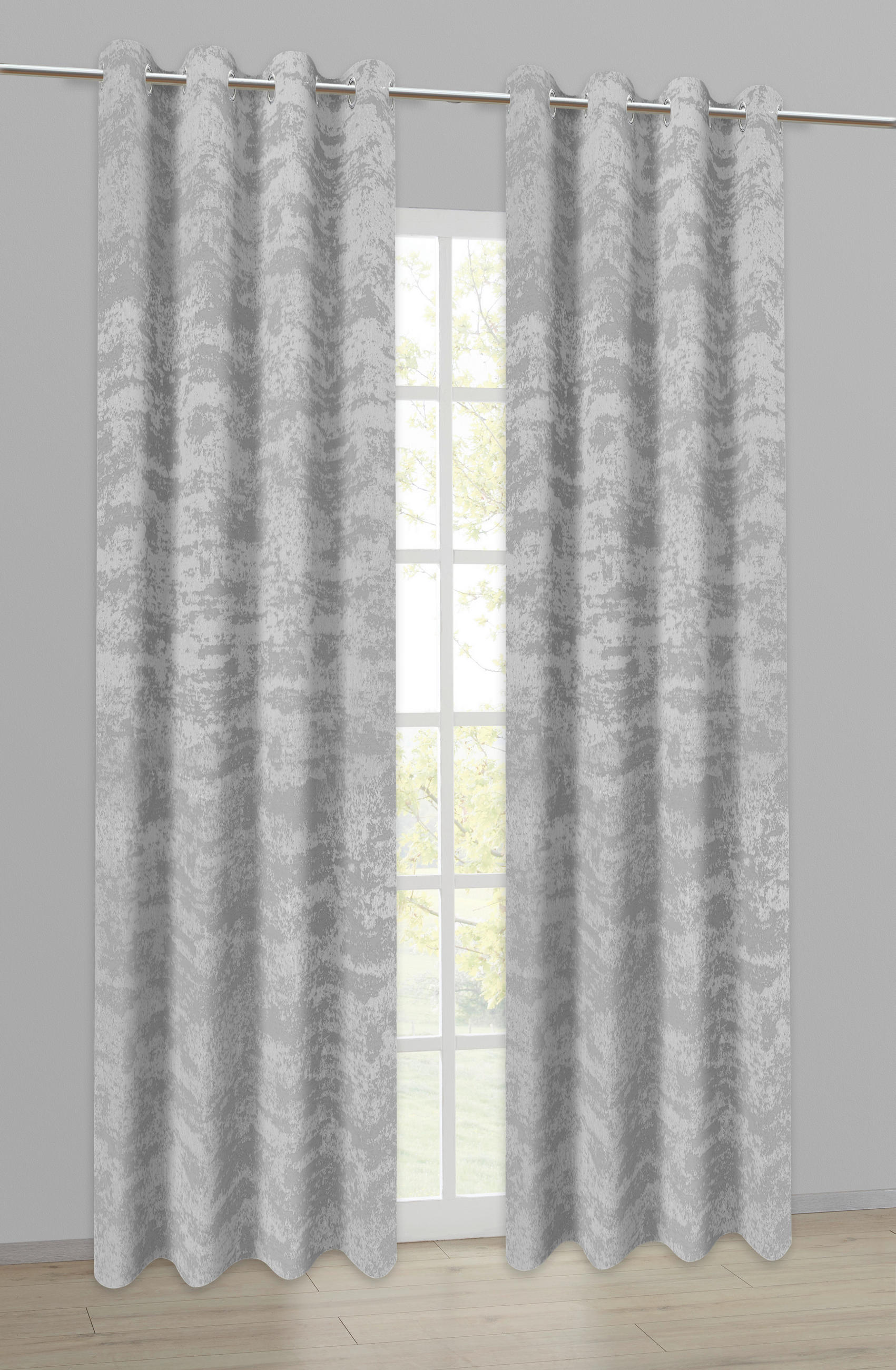 Ösenvorhang Wolke silber B/L: ca. 140x245 cm