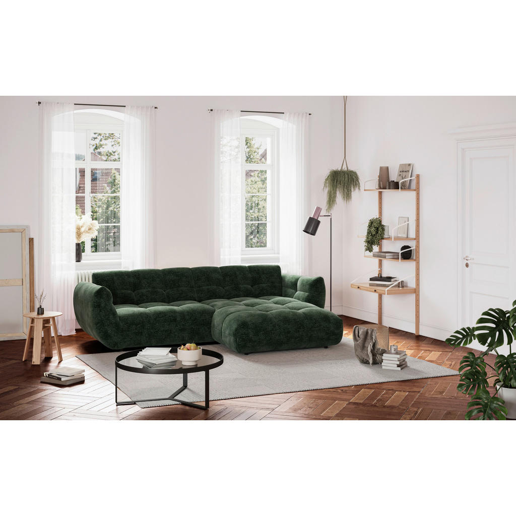 Thumbnail - Ecksofa grün Microfaser B/H/T: ca. 280x81x178 cm