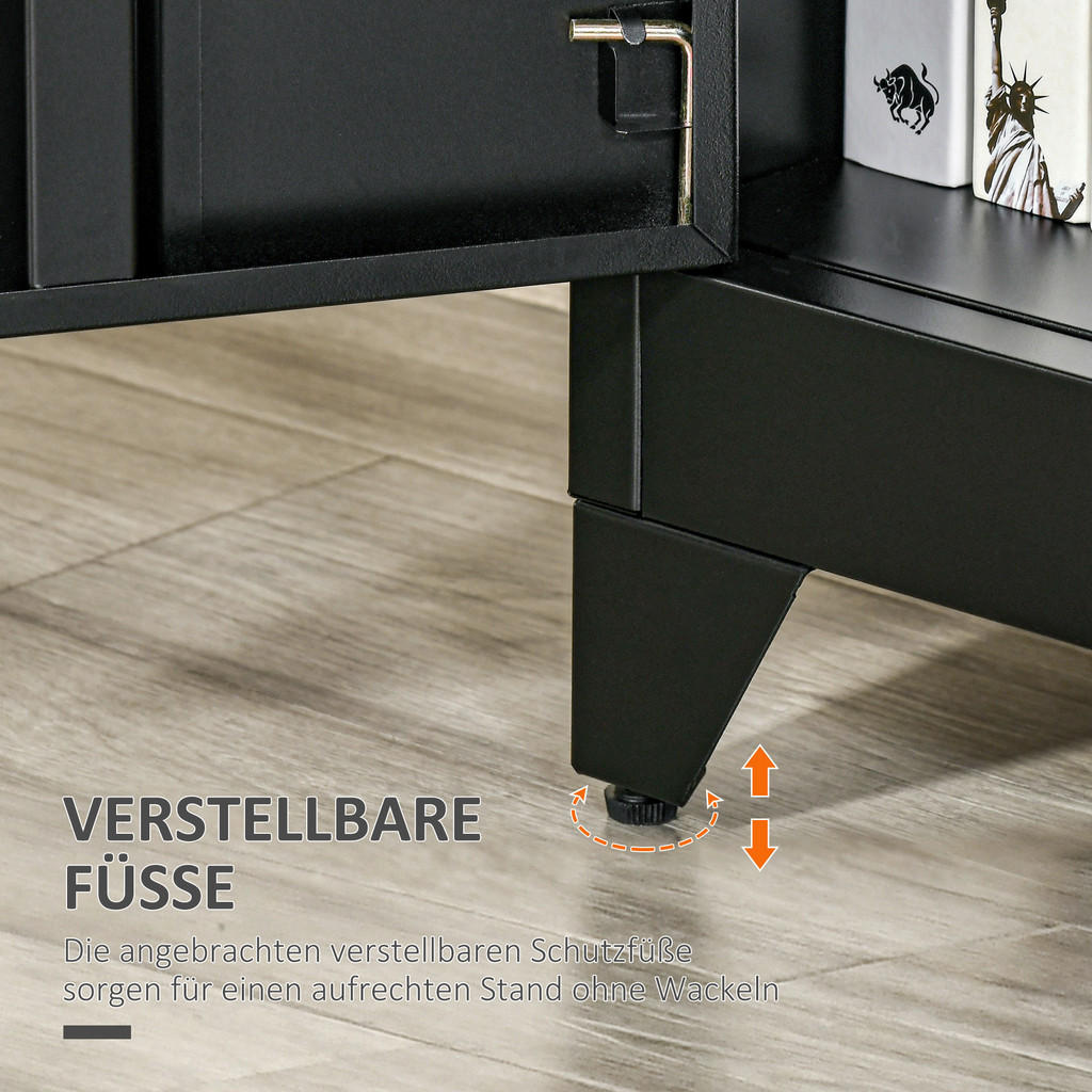 Thumbnail - Sideboard 838-148BK schwarz B/H/T: ca. 75x110x33 cm