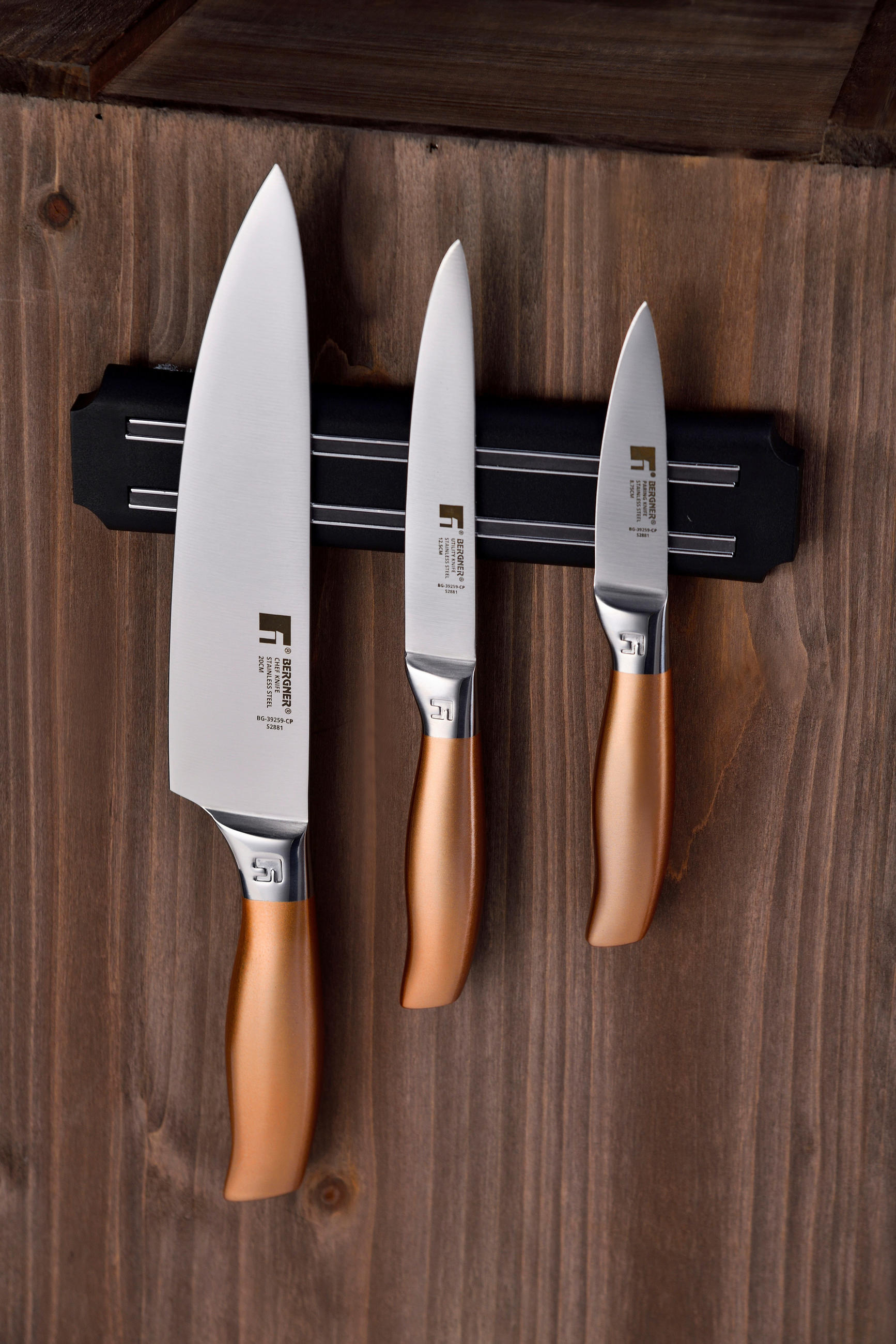 Thumbnail - BERGNER Messerset COPPER silber Edelstahl 3 tlg.