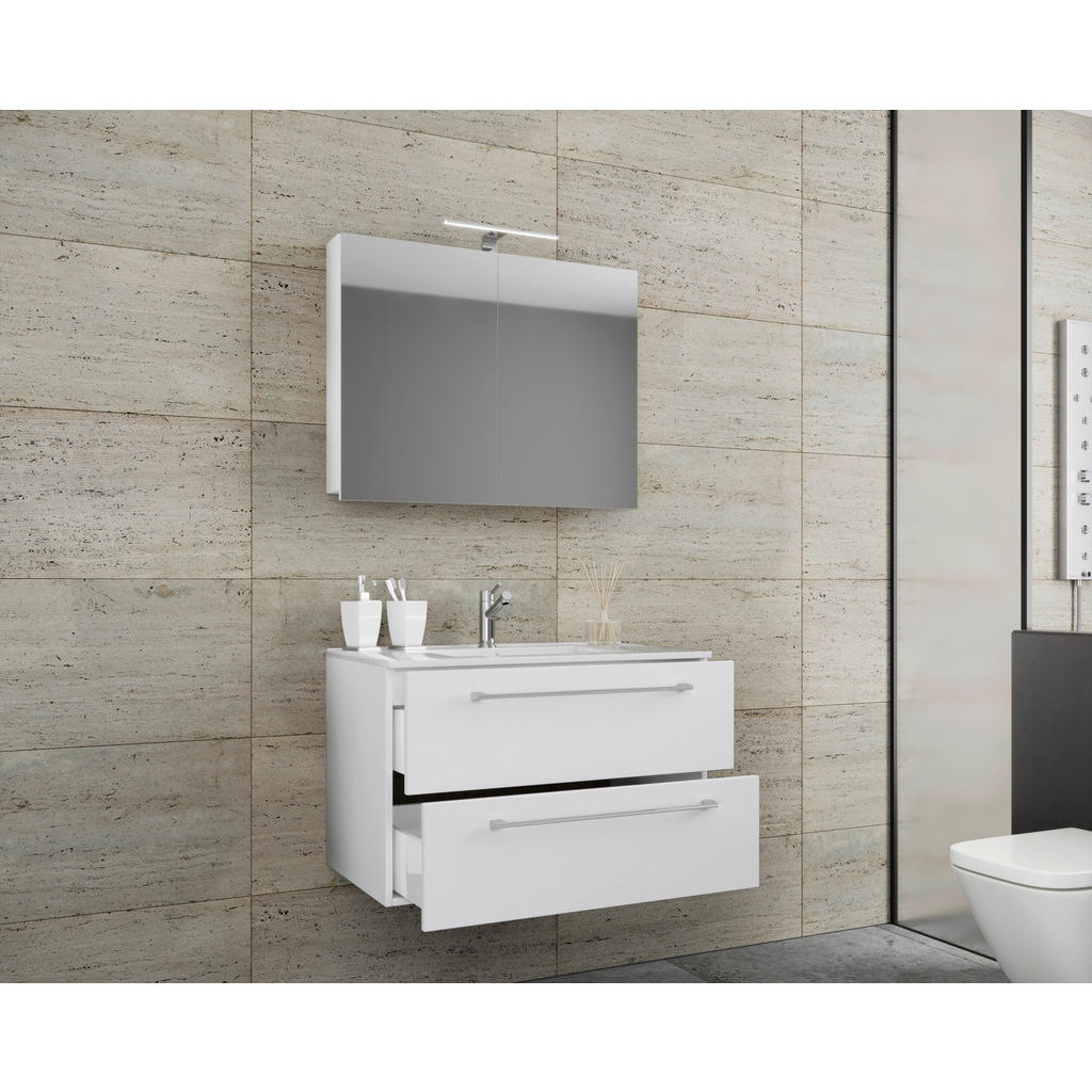 Thumbnail - Waschplatz 3tlg-Badinos weiß B/H/T: ca. 60x50x46 cm