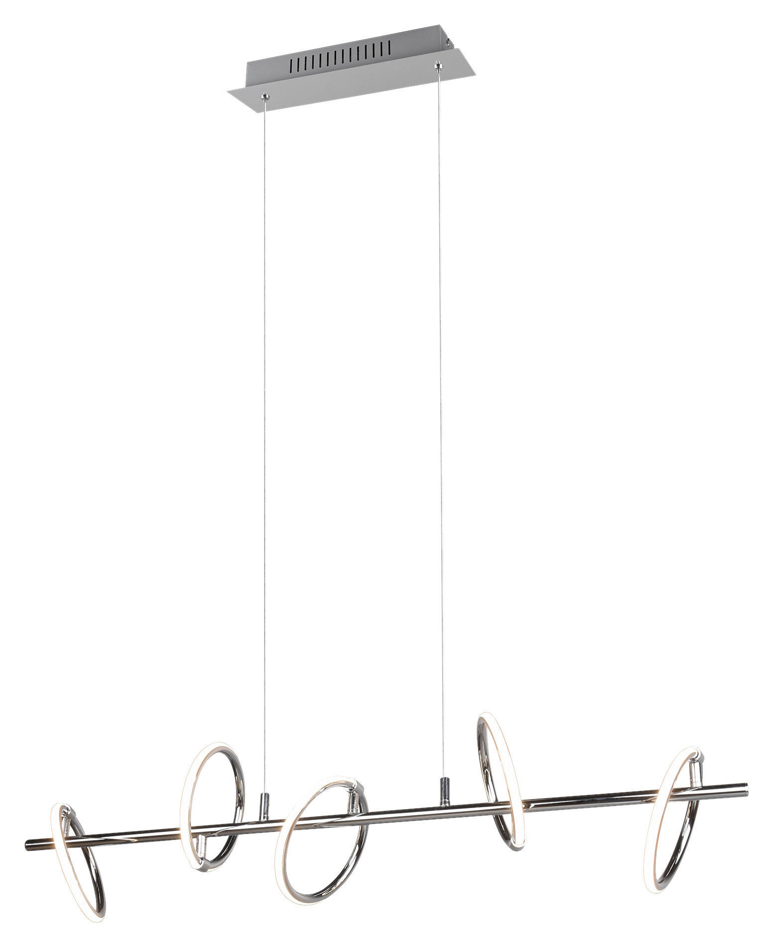 Reality Pendelleuchte Aro Chrom Metall Kunststoff B/H/T: ca. 90x150x17 cm