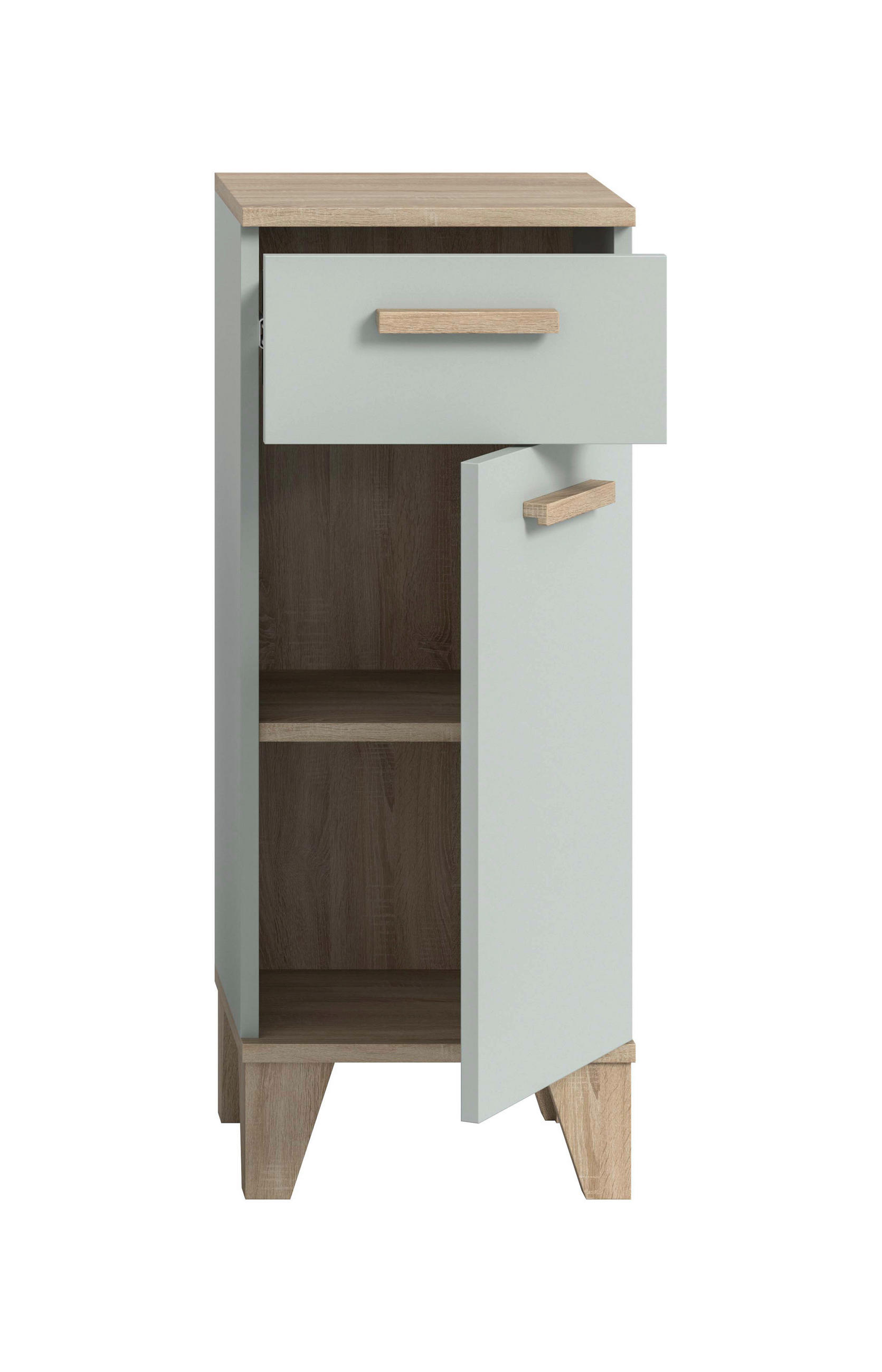 Thumbnail - Badkommode STAR hellgrün Eiche hell Nachbildung B/H/T: ca. 34x87x31 cm