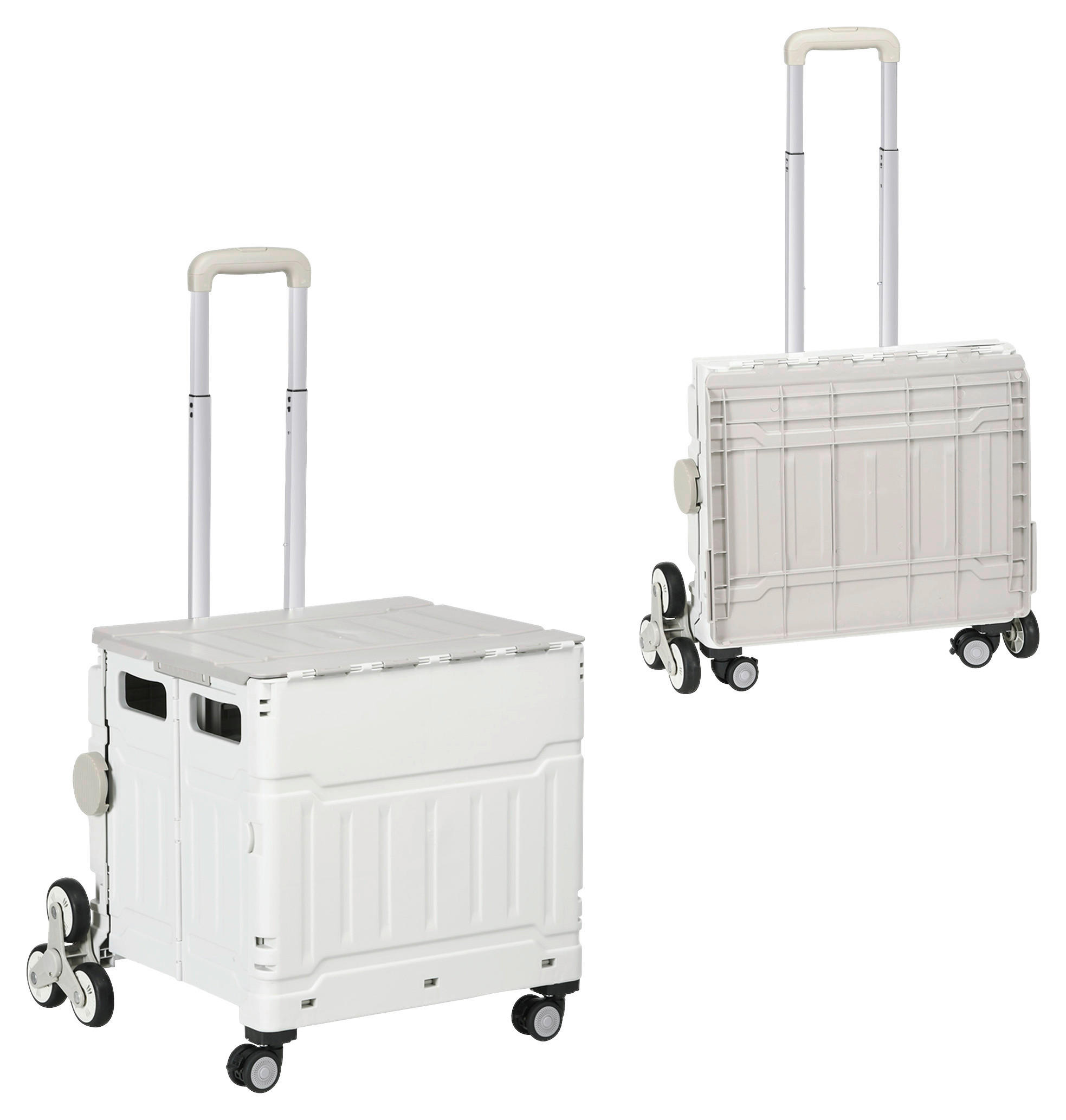 HOMCOM Haushaltshelfer weiß Edelstahl B/H/L: ca. 48x52x100 cm