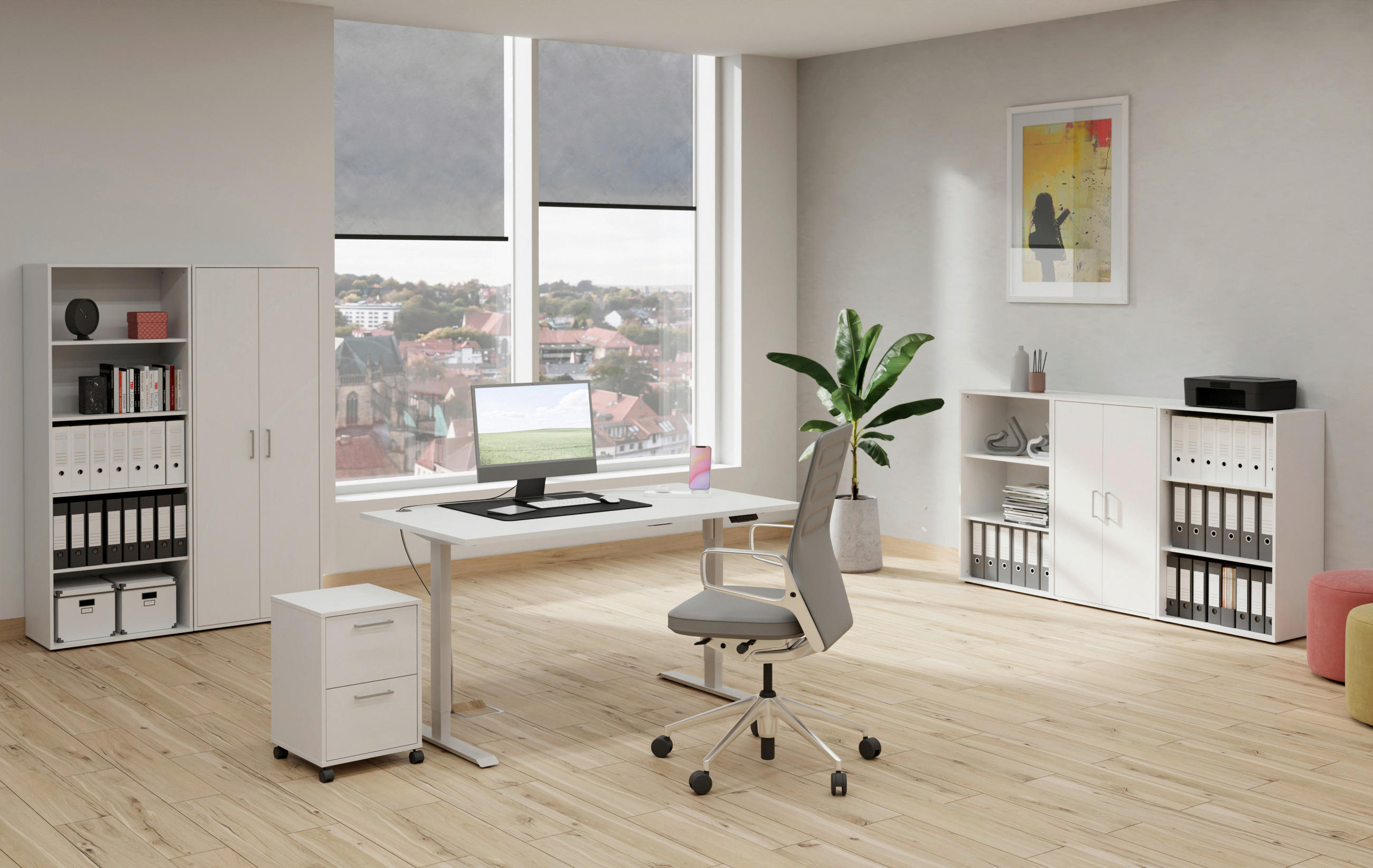 Thumbnail - höhenverstellbarer Schreibtisch  B/H/T: ca. 120x116x80 cm