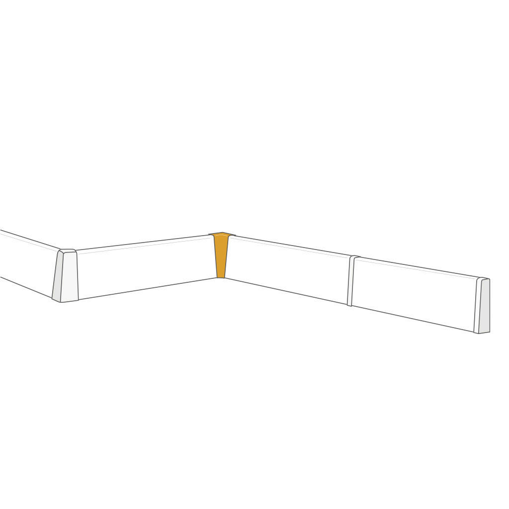 Thumbnail - Innenecke Silbergrau L/B/H: ca. 1x1x5,8 cm