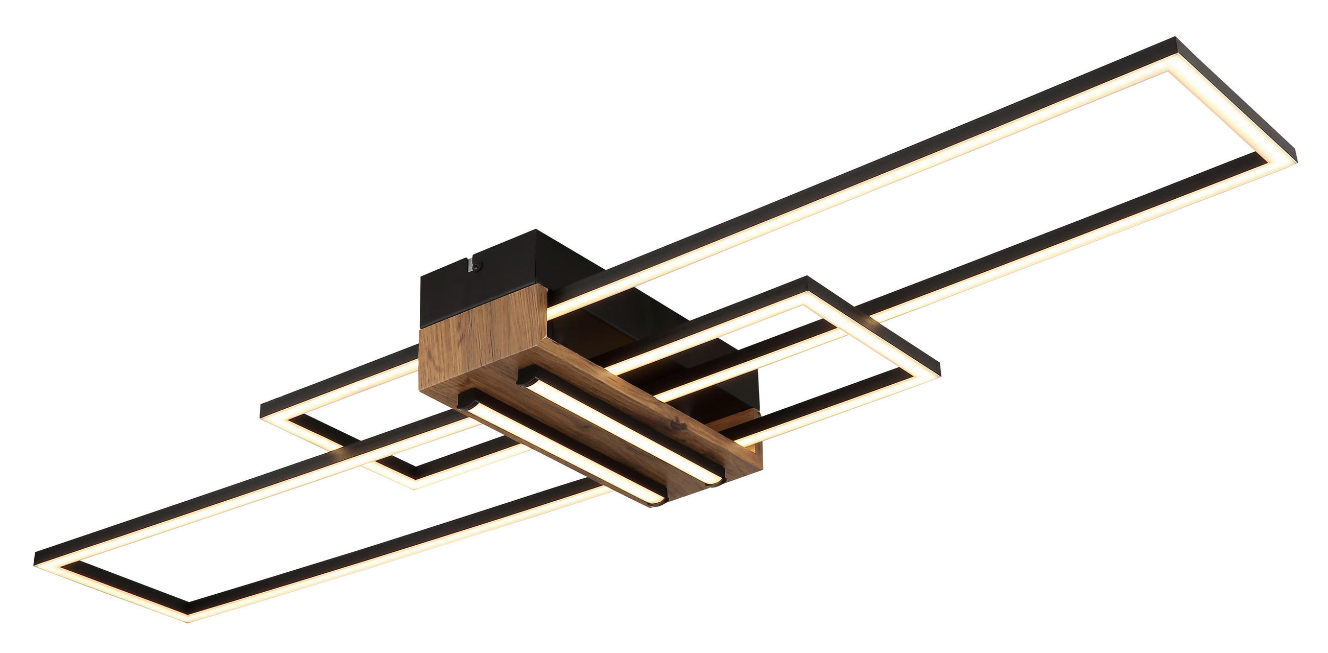 Thumbnail - GLOBO Deckenleuchte mattschwarz Opal Metall MDF B/H: ca. 100x9,7 cm 1 Brennstellen