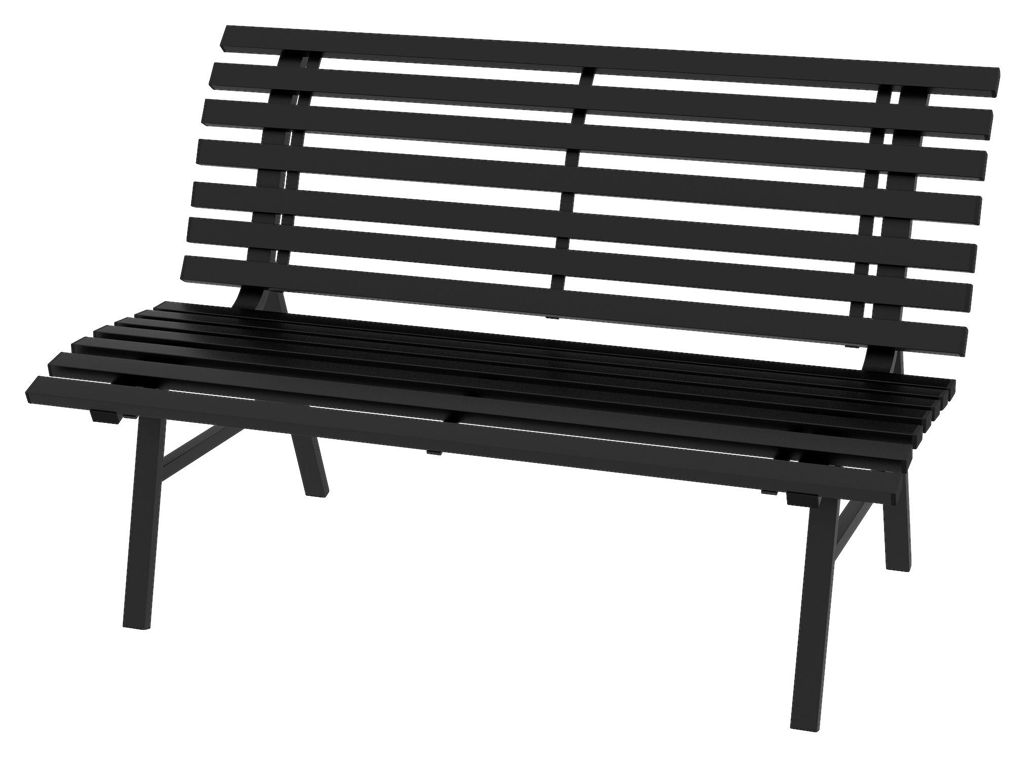 Outsunny Gartenbank schwarz Aluminium B/H/L: ca. 67x79x123 cm