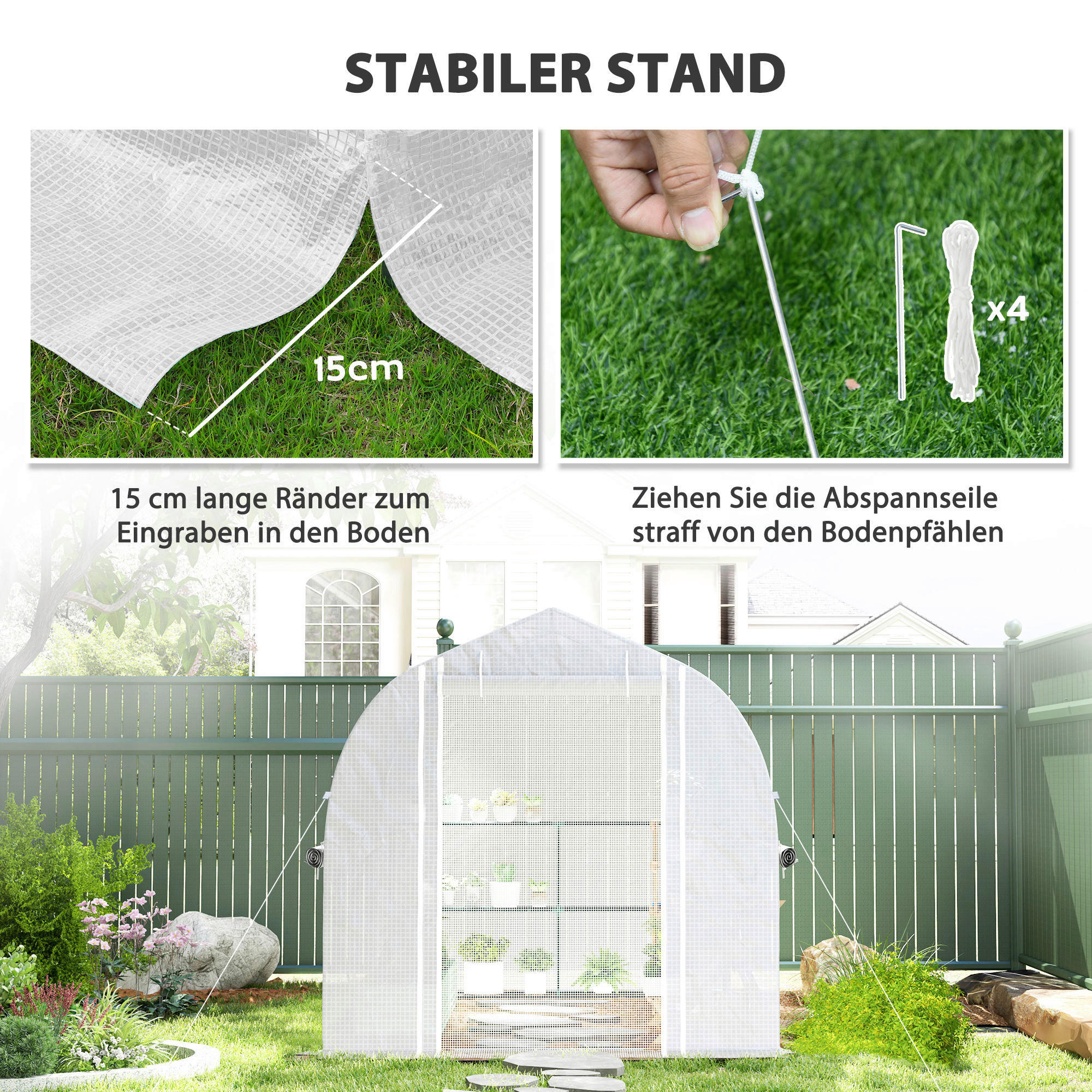 Outsunny Gewächshaus B/H/L: ca. 200x200...