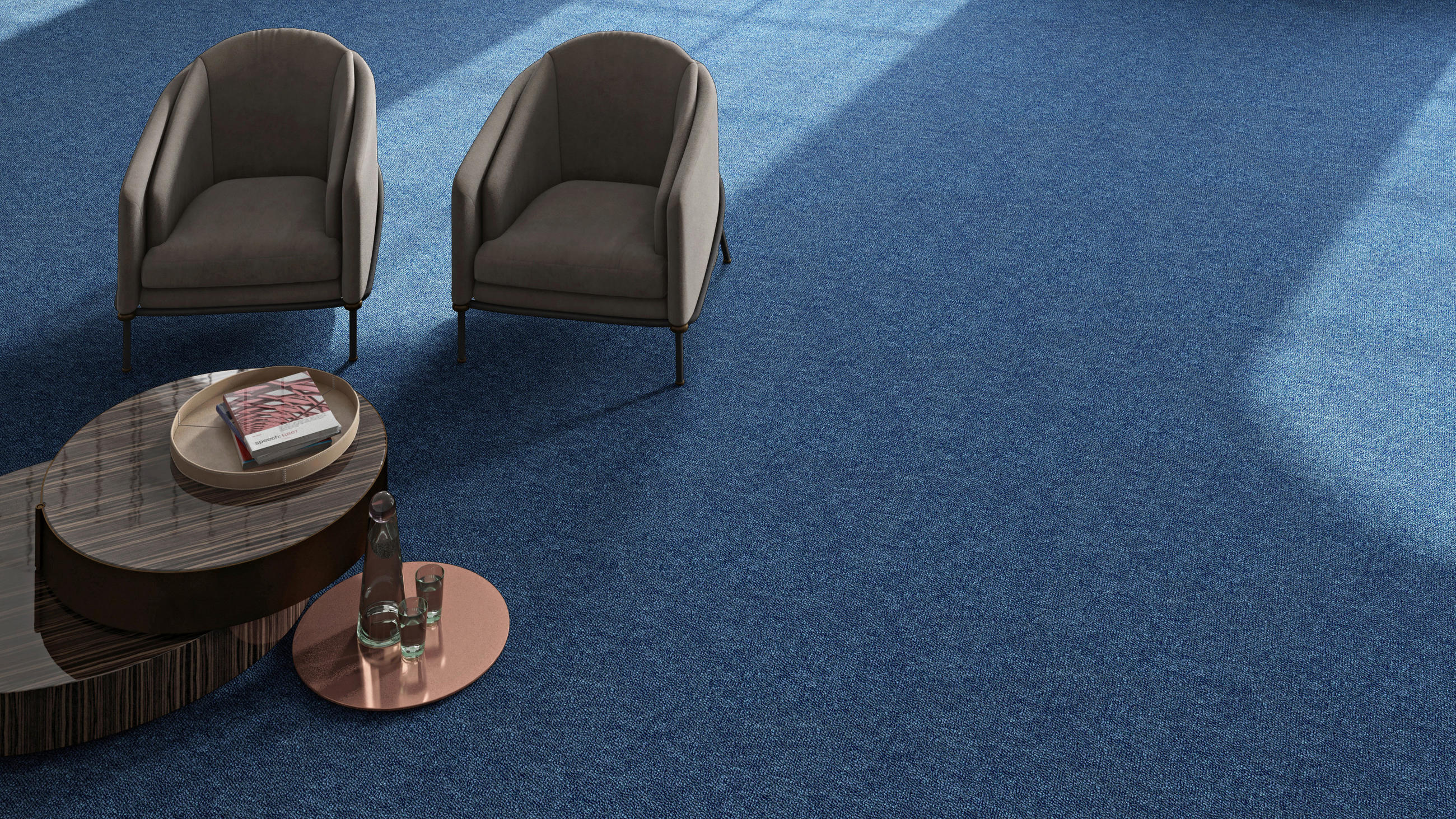 Thumbnail - Teppichfliese Sierra blau B/L: ca. 50x50 cm pro Stück