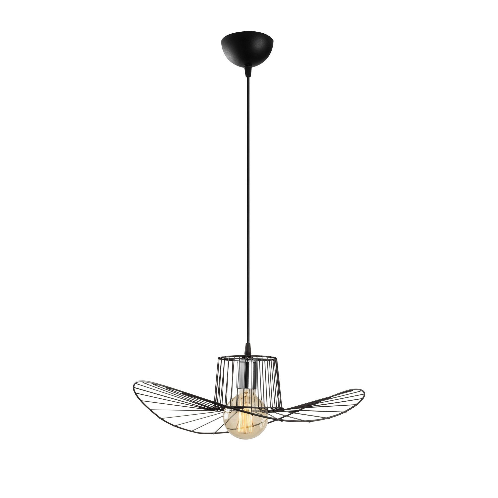 Opviq Pendelleuchte Tel schwarz Eisen B/H/T/L/D: ca. 49x110x49x49x49 cm E27 1 Brennstellen