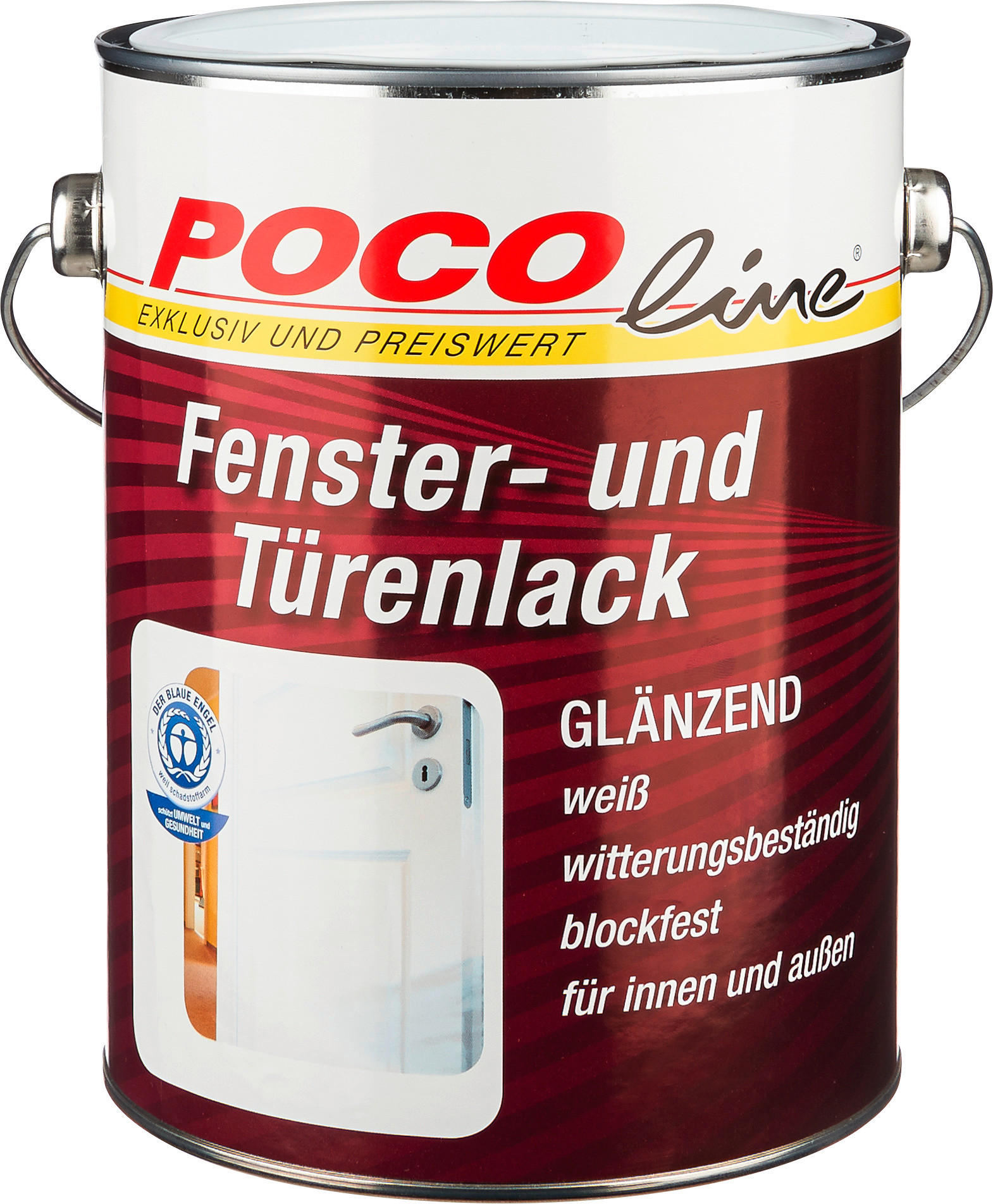 POCOline Acryl Türen- und Fensterlack weiß glänzend ca. 2,5 l