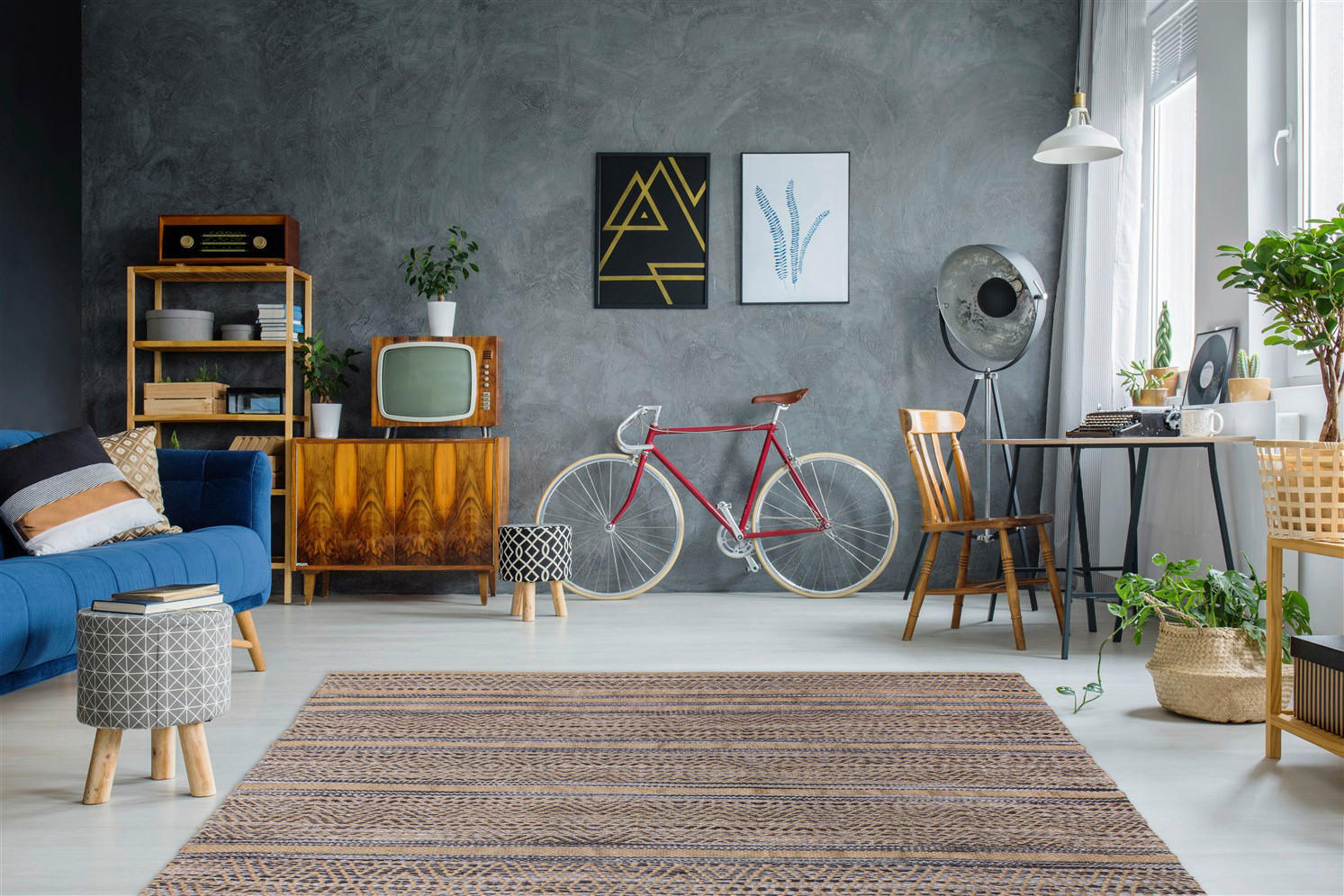 Thumbnail - Kayoom Kurzflorteppich Sienna 810 grau B/L: ca. 160x230 cm