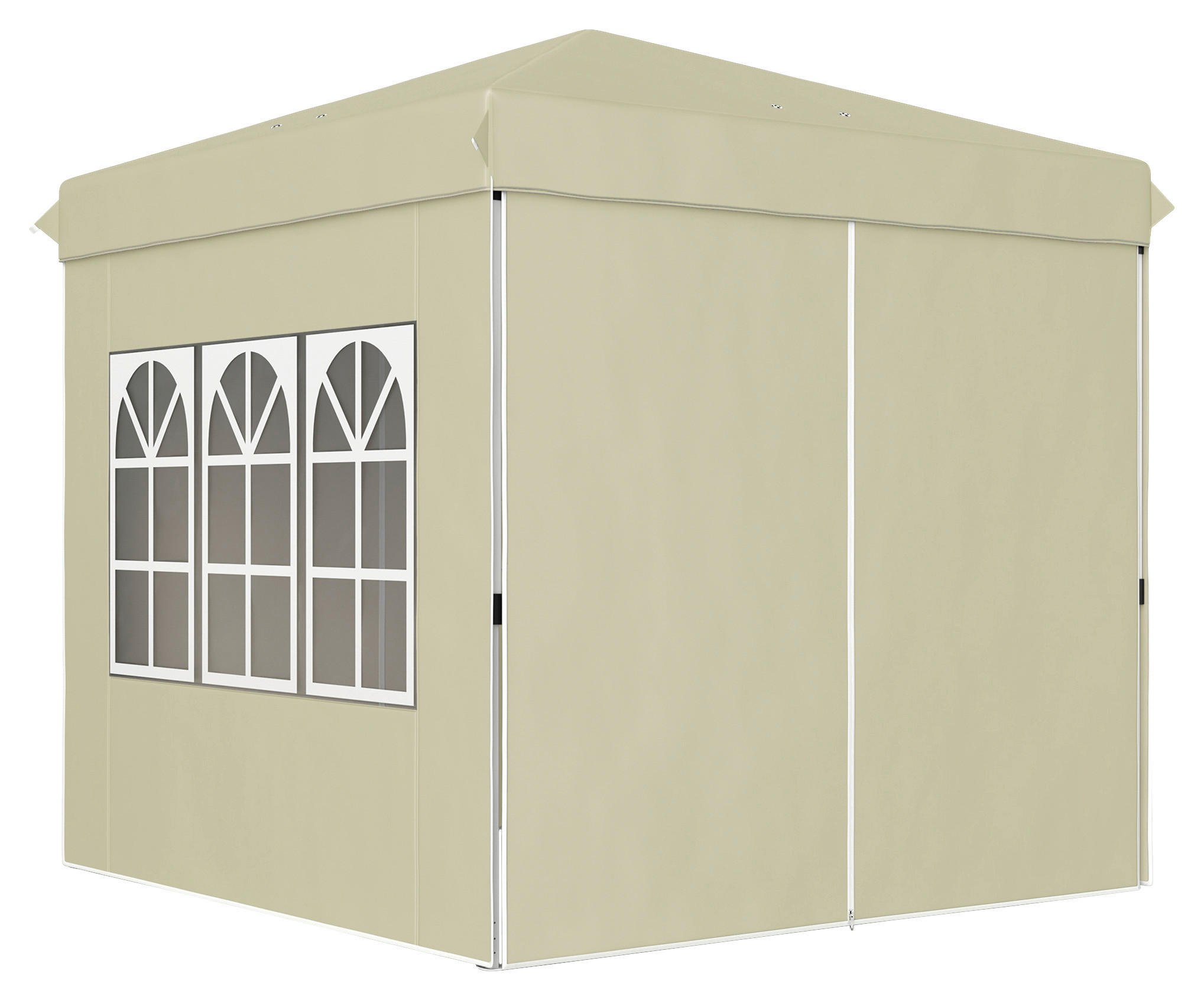 Outsunny Pavillon cremeweiß Metall B/H/L: ca. 248x270x248 cm