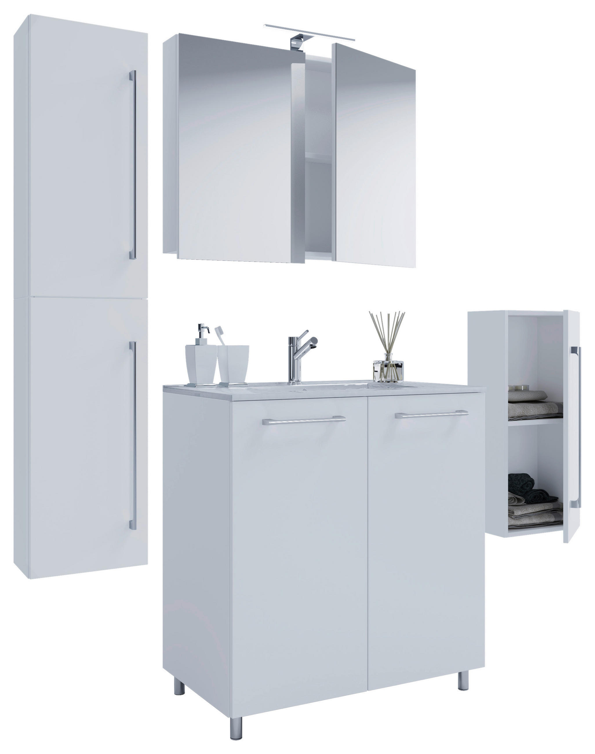 Waschplatz 5tlg-Gilos weiß B/H/T: ca. 60x86x46 cm