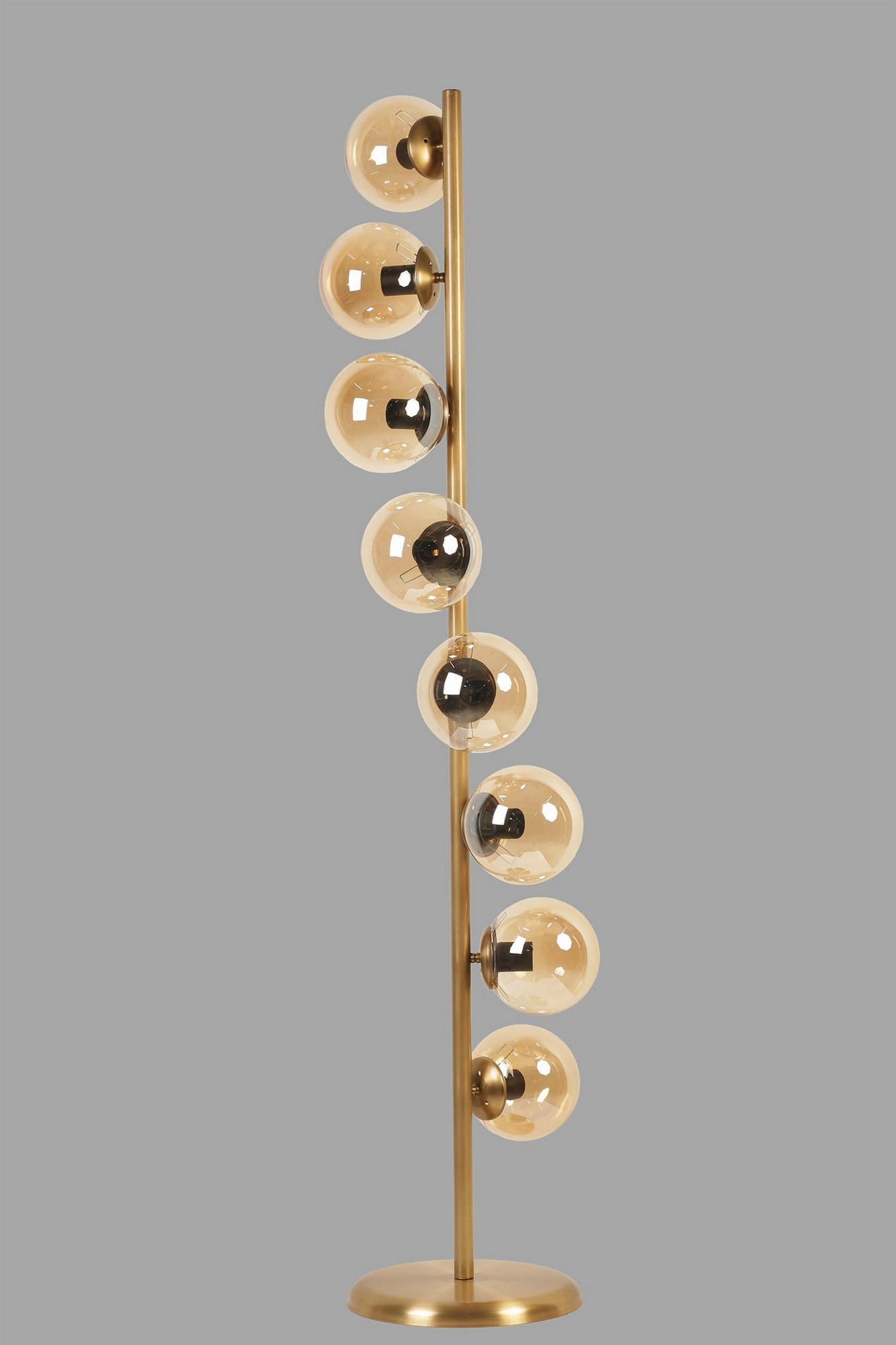 Thumbnail - Opviq Stehleuchte gold Glas Metall B/H/L: ca. 30x155x30 cm E27 8 Brennstellen