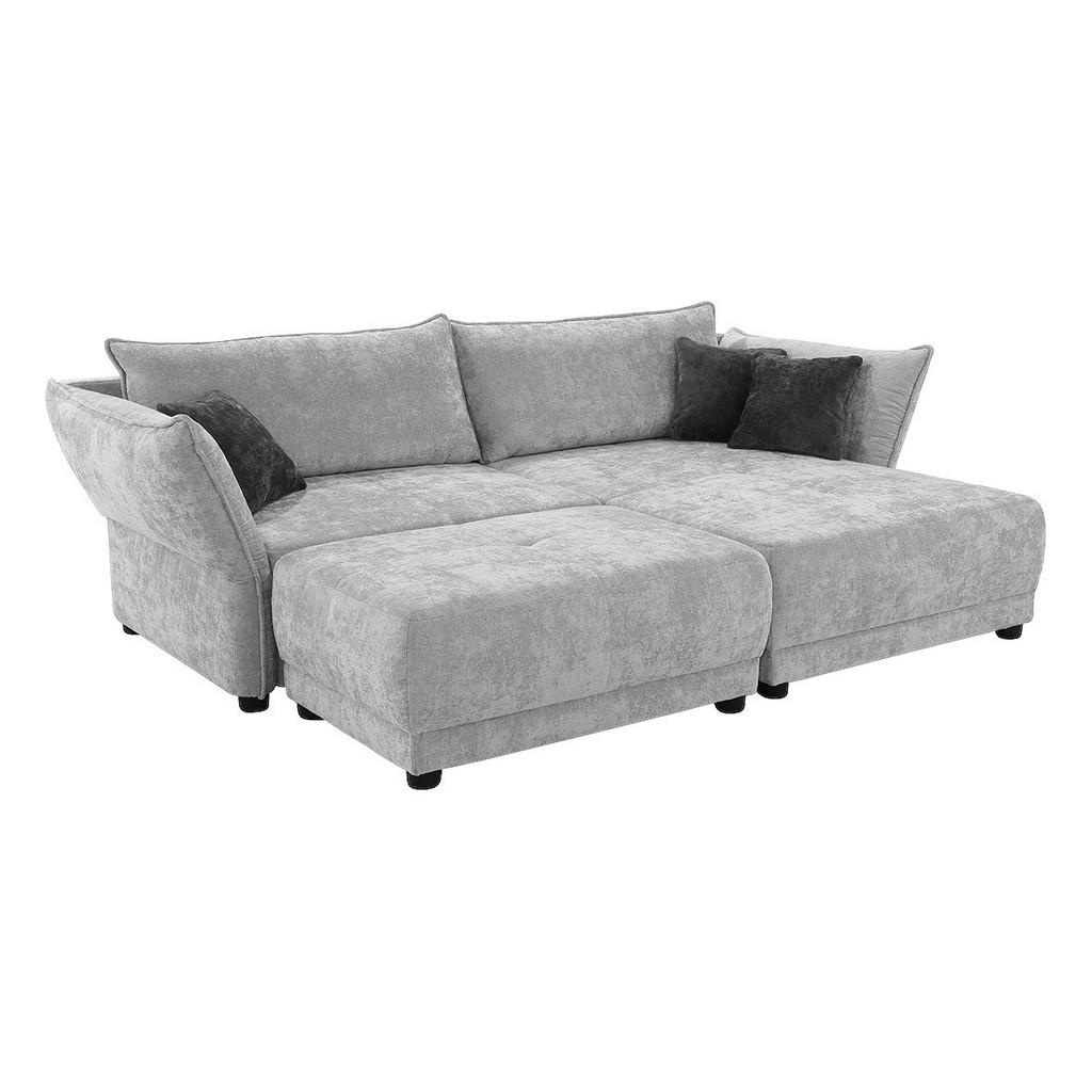 Thumbnail - Ecksofa hellgrau Webstoff B/H/T: ca. 279x89x187 cm