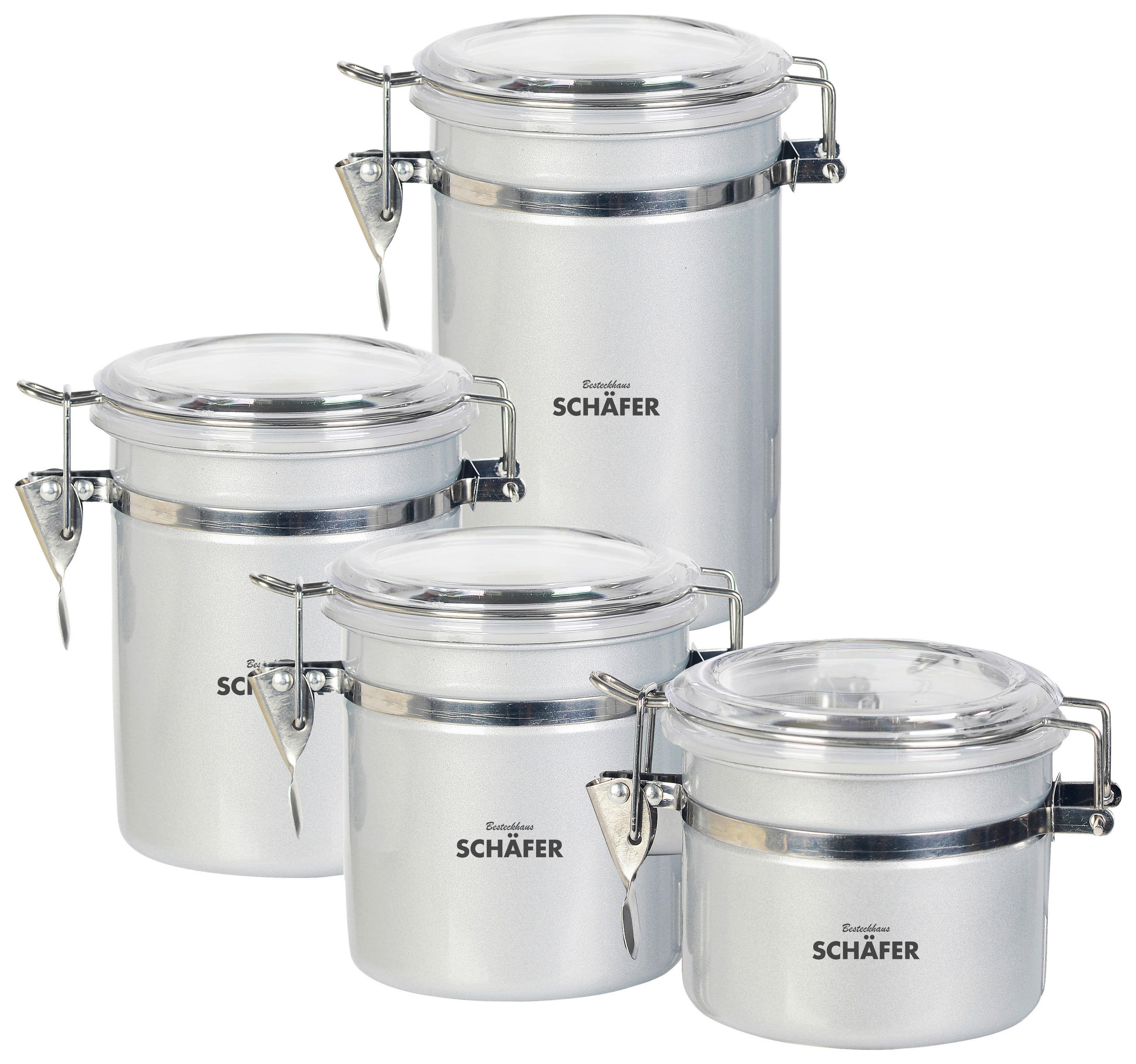 SCHÄFER Vorratsdosenset Metallic Silver silber