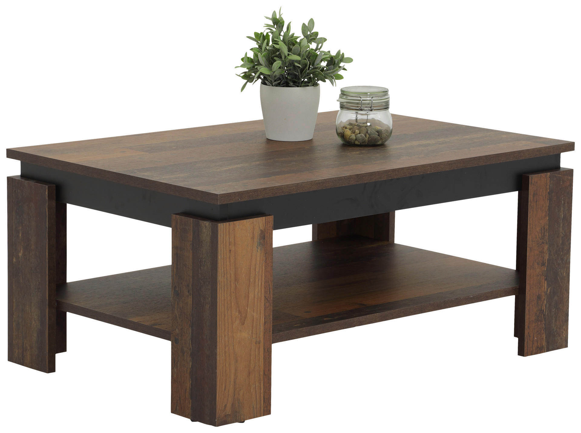 Couchtisch Tim II Old Wood schwarz B/H/T: ca. 90x41x60 cm