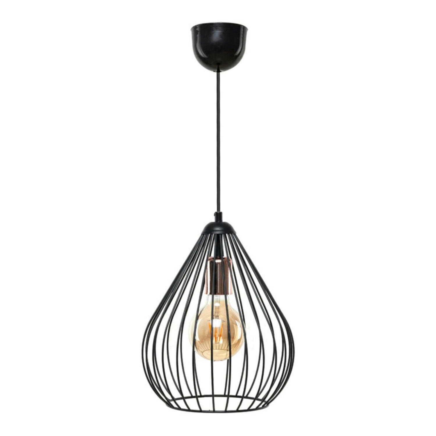 Opviq Pendelleuchte schwarz Metall B/H/T/L: ca. 31x65x24x31 cm E27 1 Brennstellen