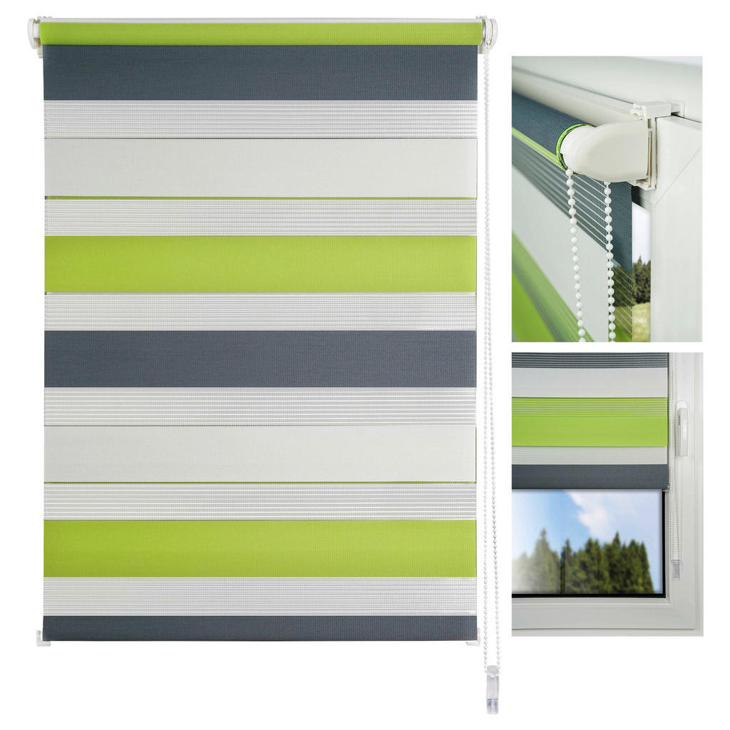 Thumbnail - Doppelrollo Just-Triple grün B/L: ca. 60x160 cm