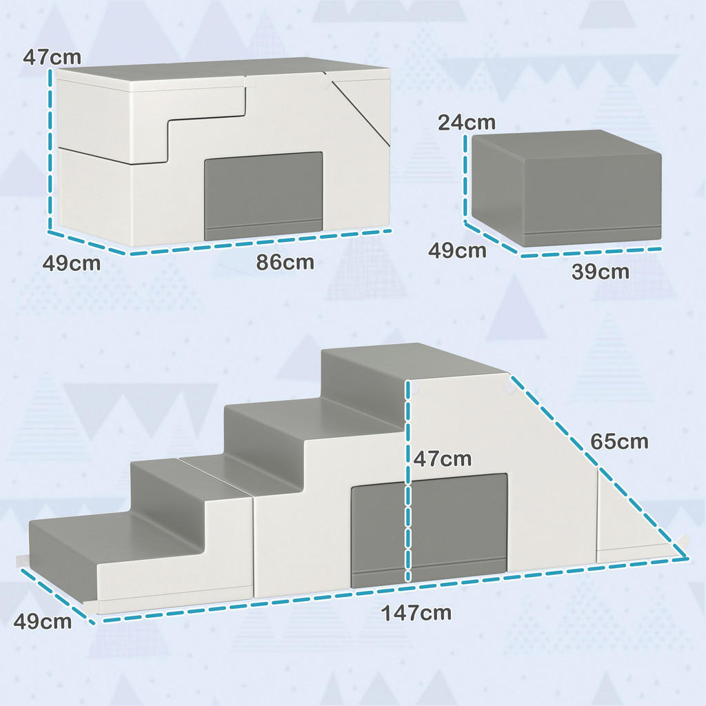 Thumbnail - HOMCOM Kinder-Softplay-Set B/H/L: ca. 49x47x147 cm