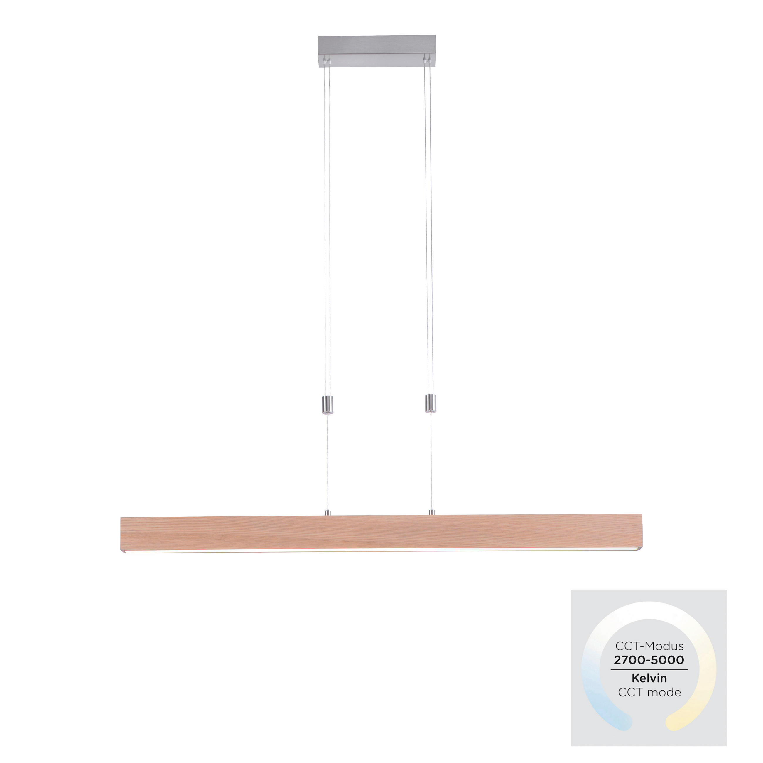 Thumbnail - Just Light LED-Pendelleuchte AMANDA 11420-78 natur Aluminium B/H/T: ca. 110x160x5 cm 1.0 Brennstellen